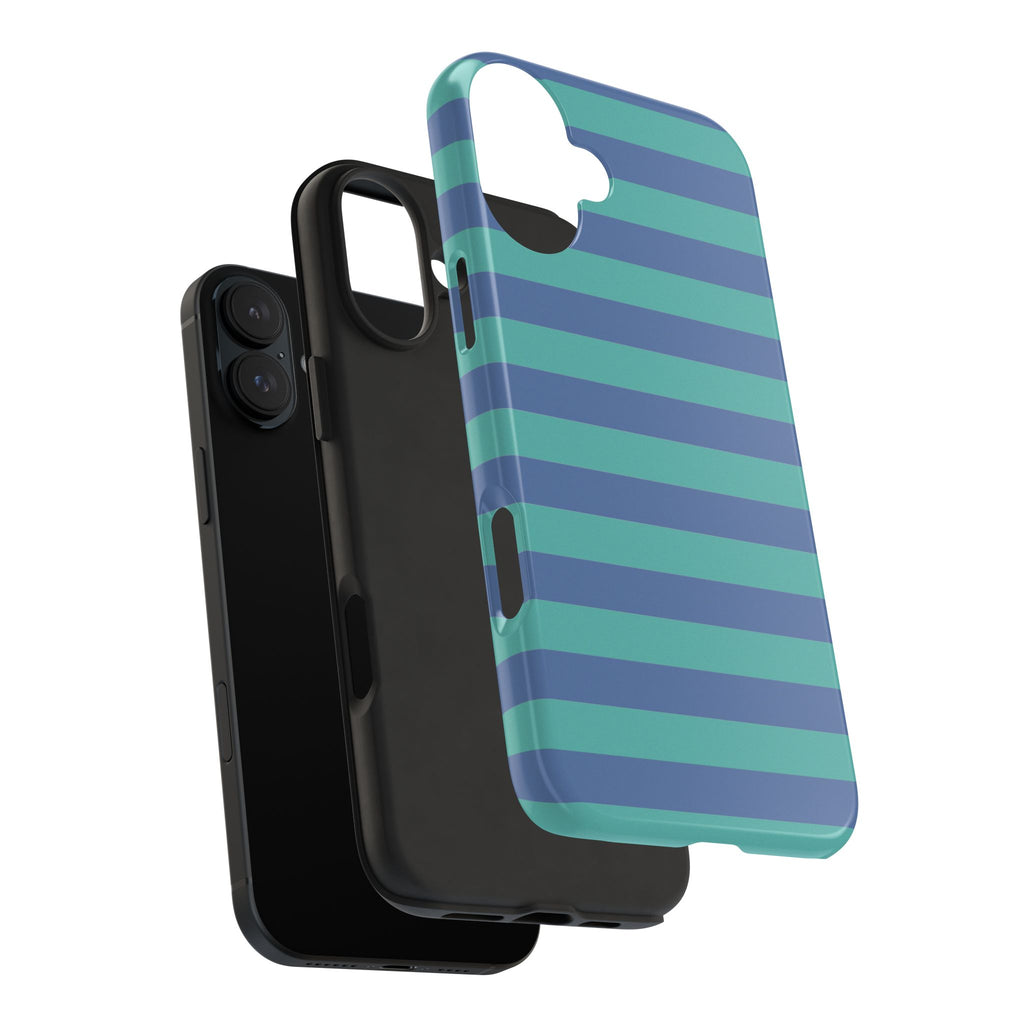 iPhone Case Navy Aqua Stripes