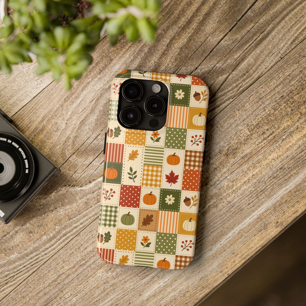 iPhone Case - Patchwork Orange Green Halloween Theme