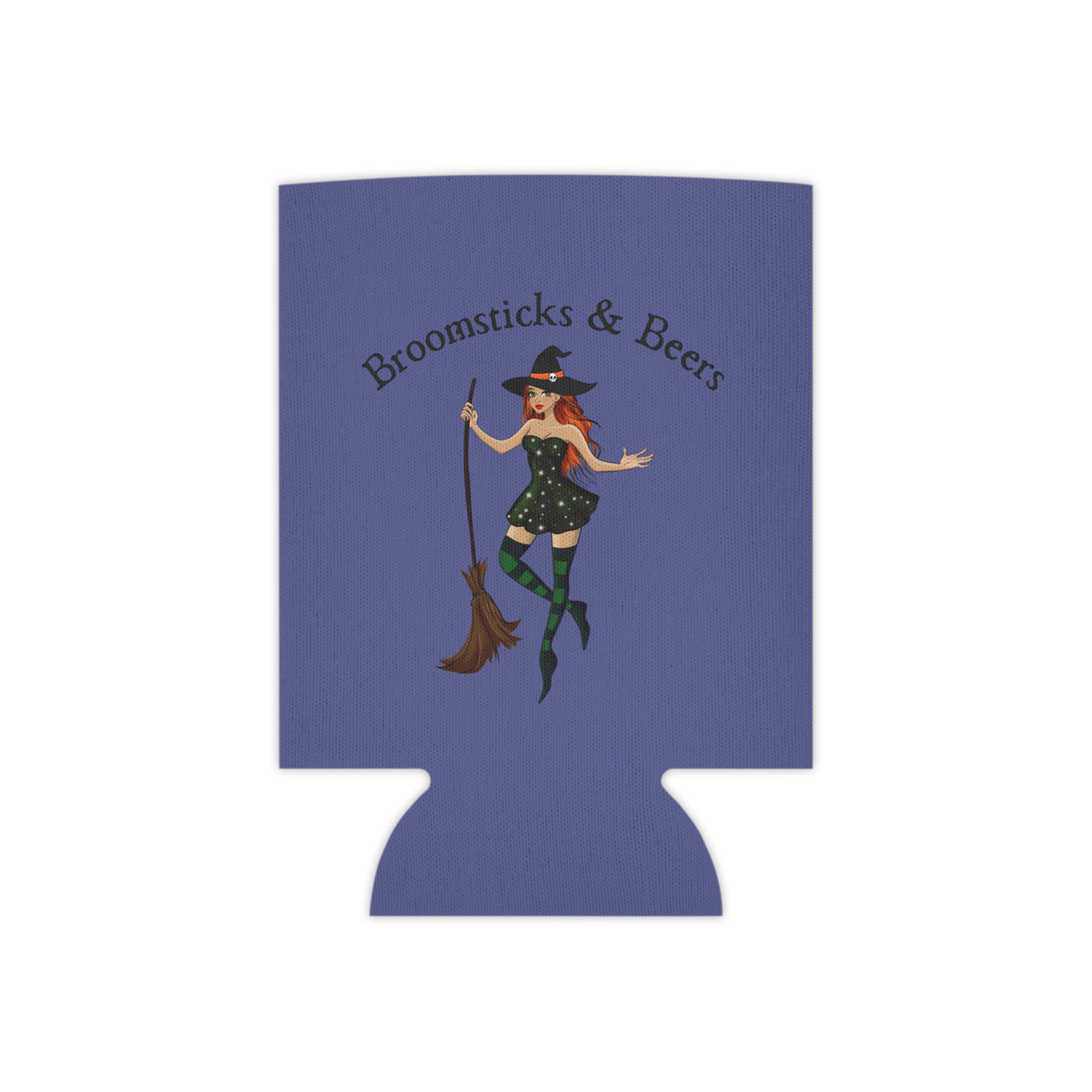 Witch with Broomsticks & Beers Halloween Can Cooler –Fall Autumn Halloween