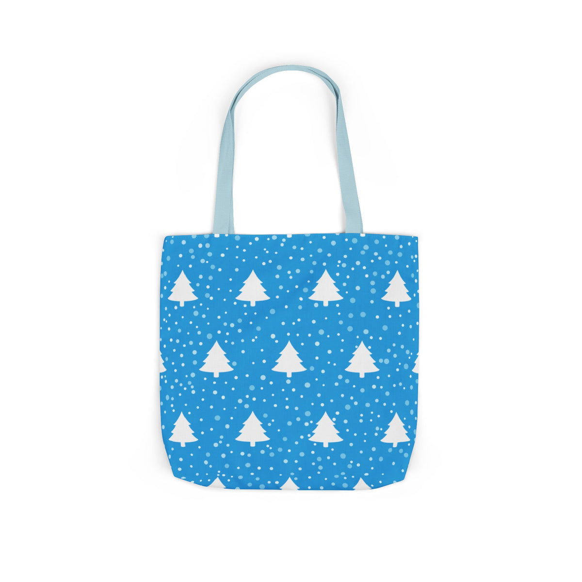 Blue White Winter Christmas Tree Canvas Tote Bag  - Beach-Ready Shopper