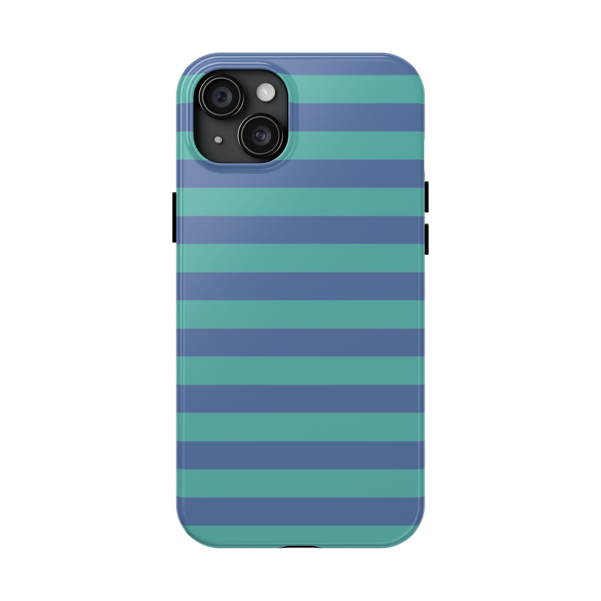 iPhone Case Navy Aqua Stripes