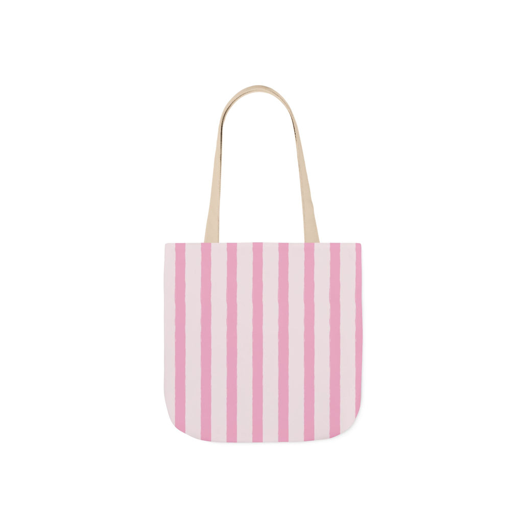 Canvas Tote Bag — Pink Stripe Beach-Ready Shopper