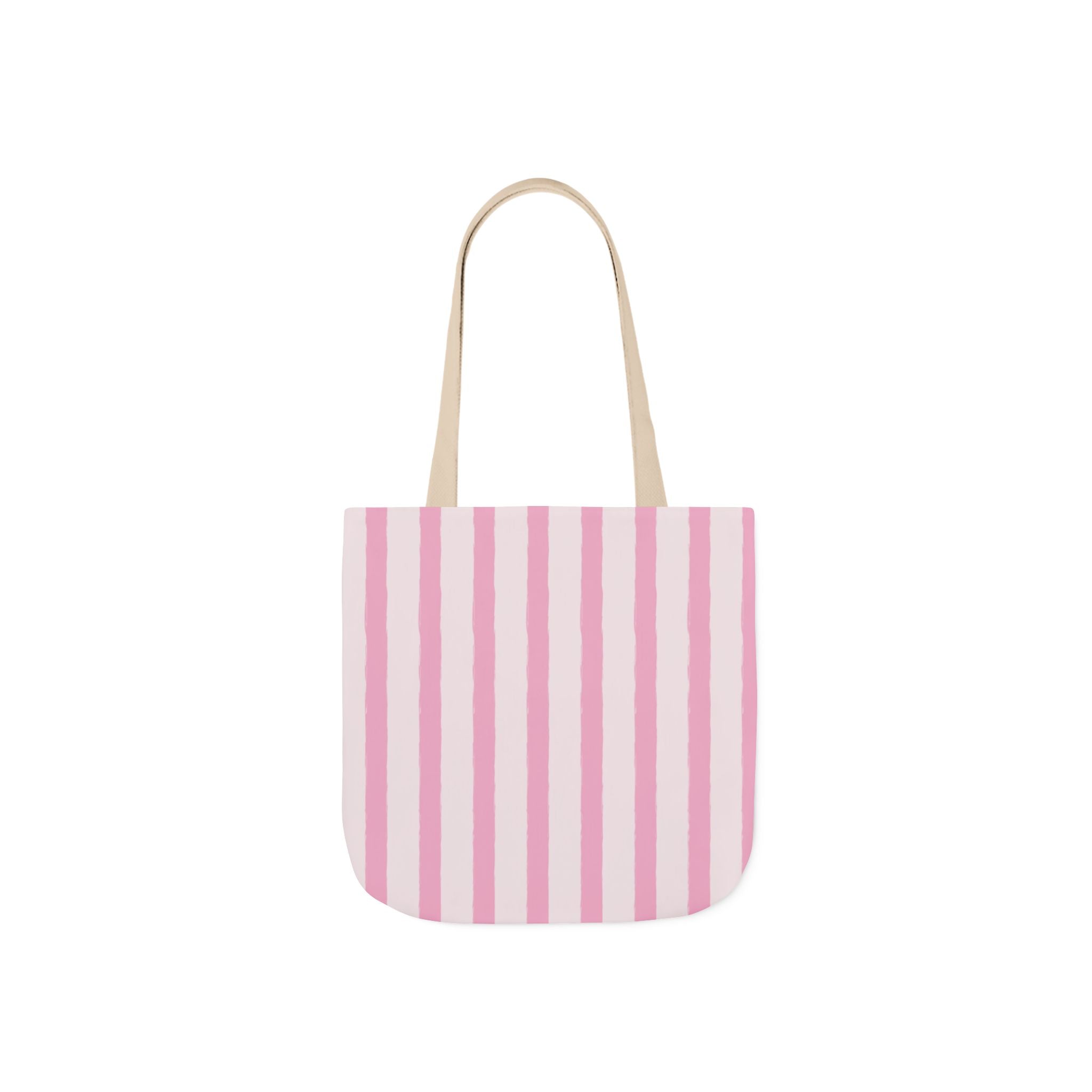 Canvas Tote Bag — Pink Stripe Beach-Ready Shopper