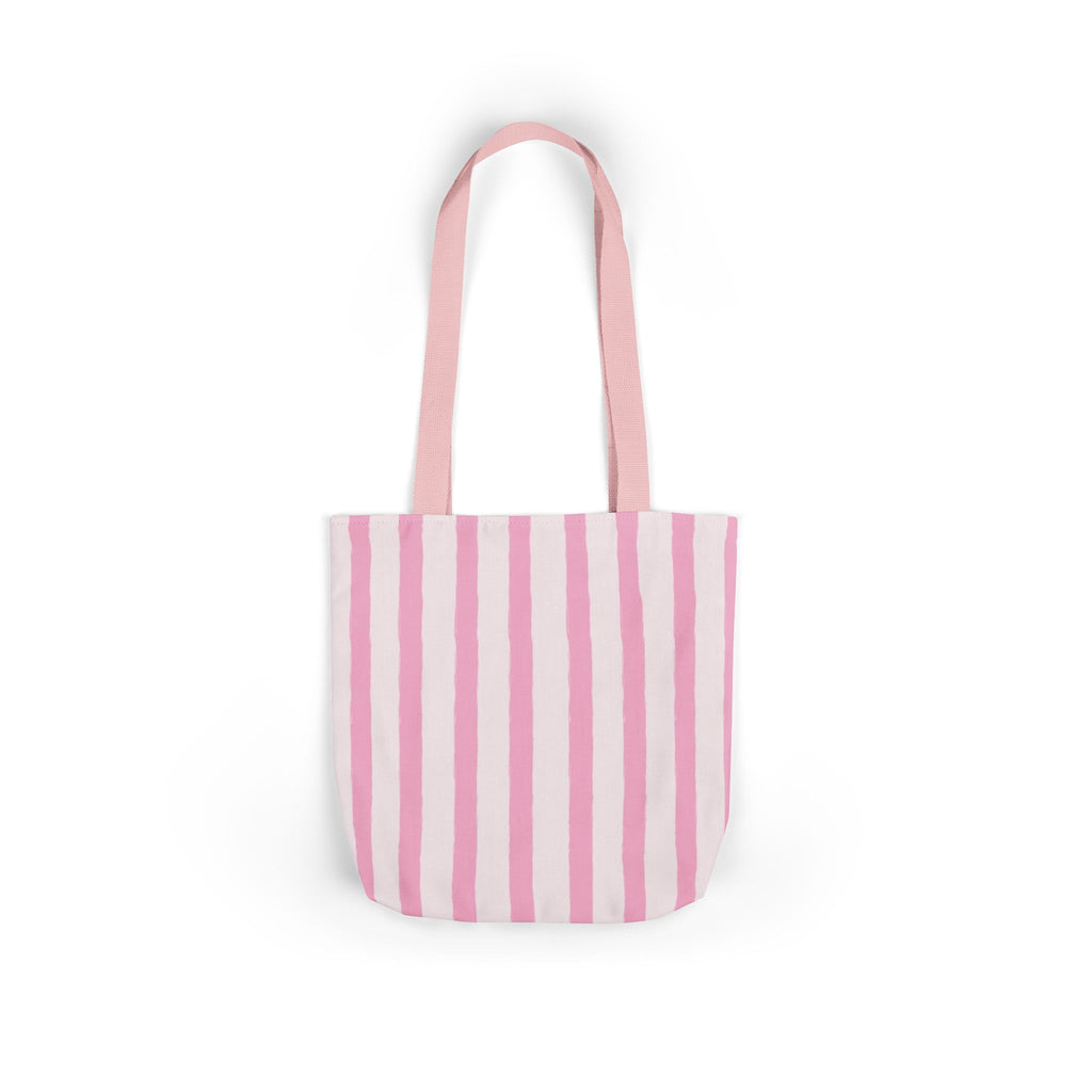 Canvas Tote Bag — Pink Stripe Beach-Ready Shopper