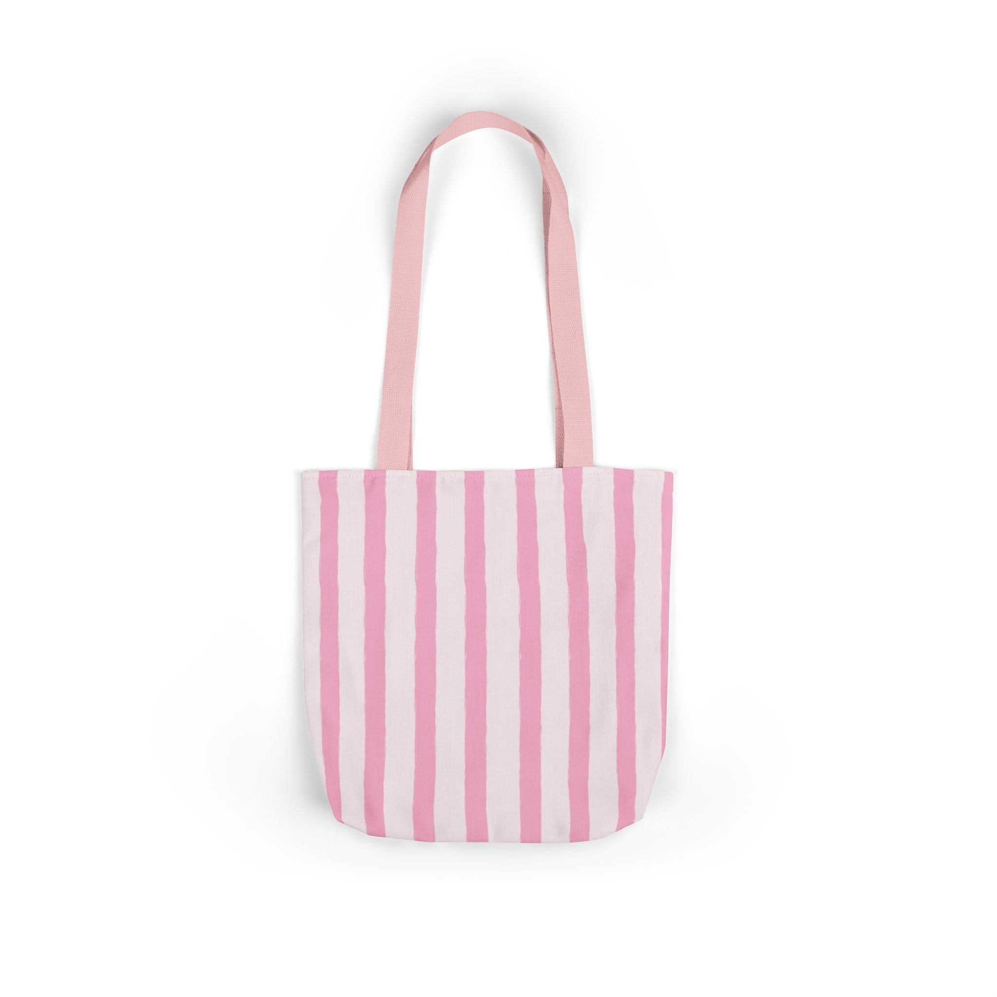 Canvas Tote Bag — Pink Stripe Beach-Ready Shopper