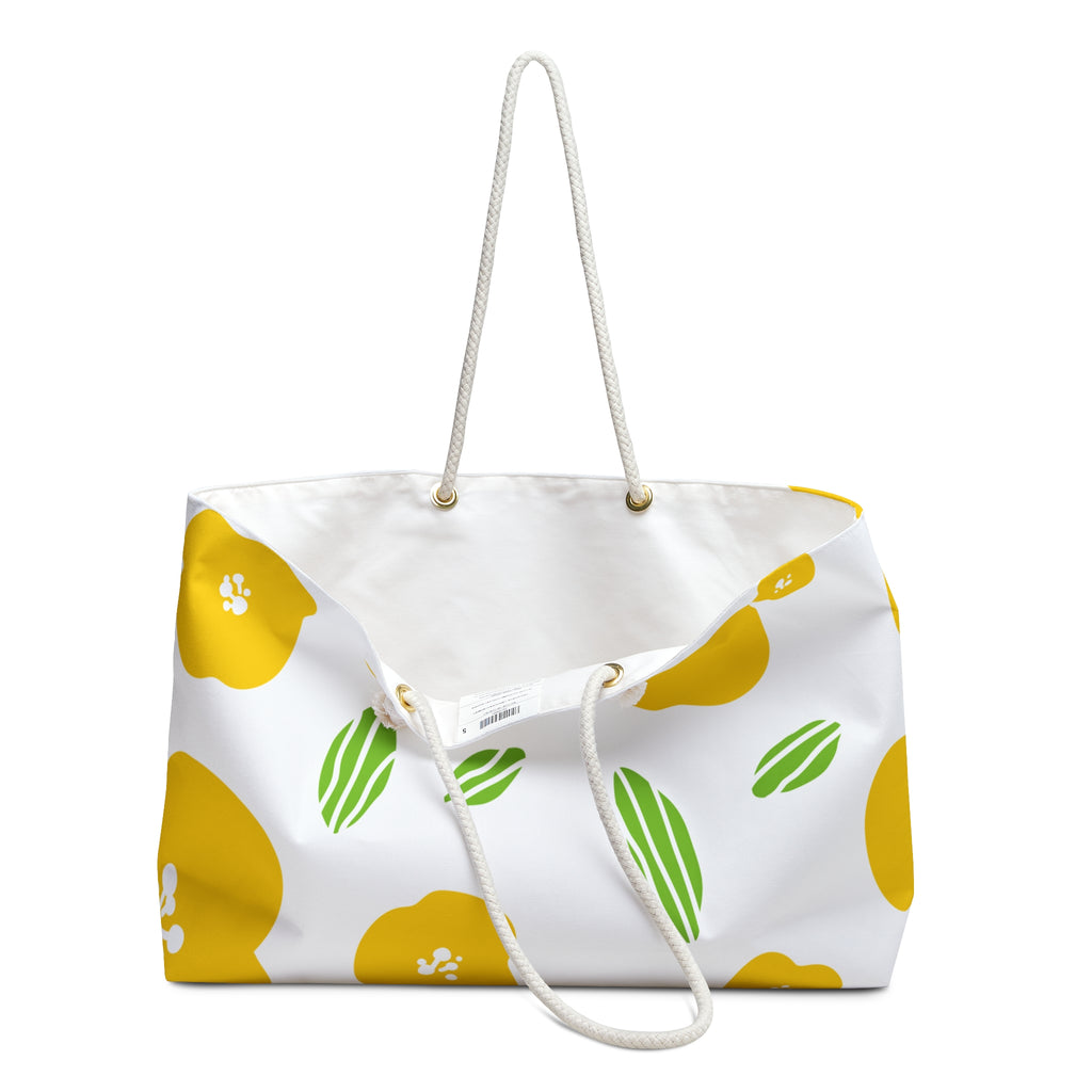 Yellow Floral Weekender Bag — Large Travel or Beach Tote