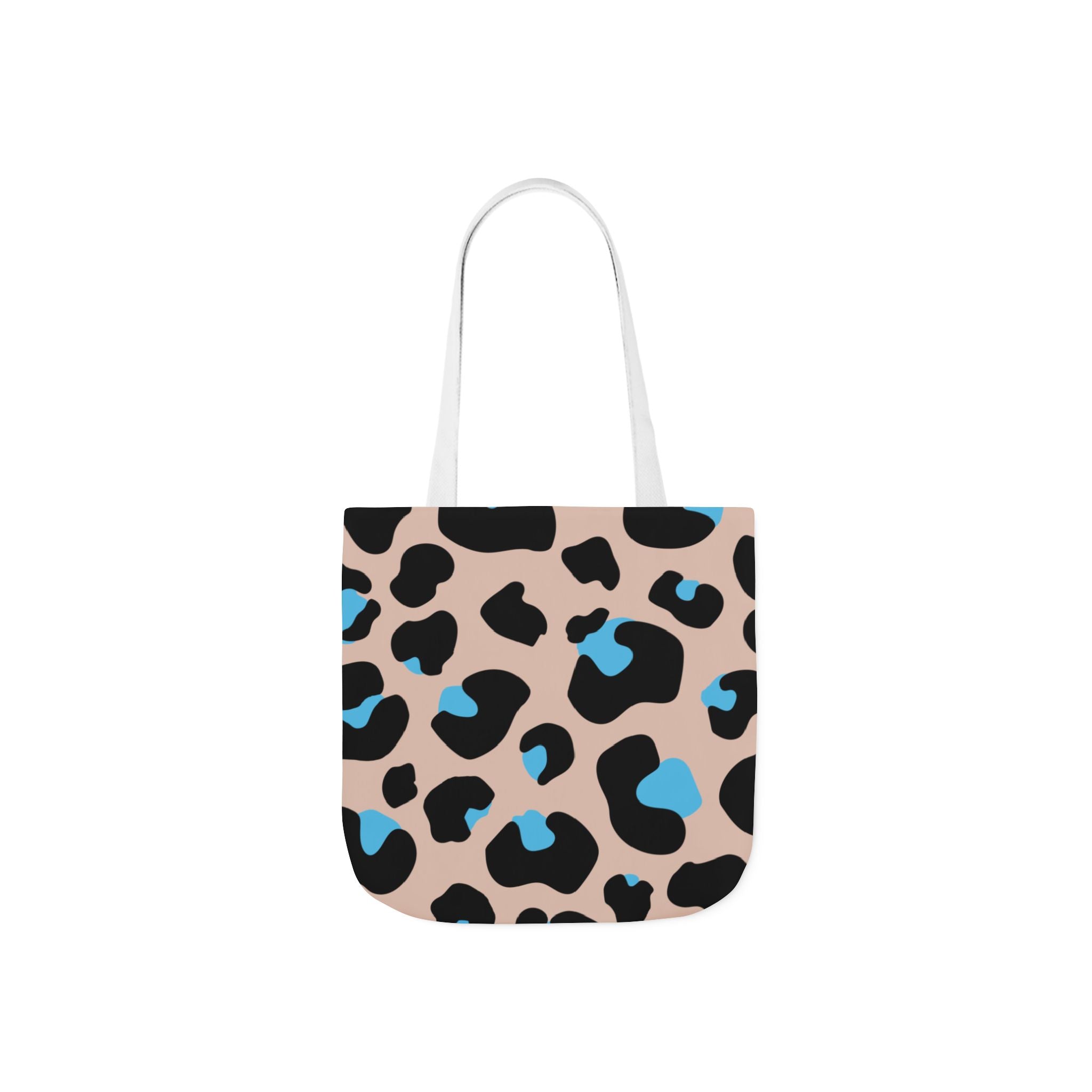 Canvas Tote Bag — Brown Blue Leopard  Beach-Ready Shopper