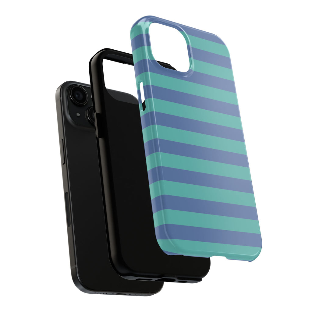iPhone Case Navy Aqua Stripes