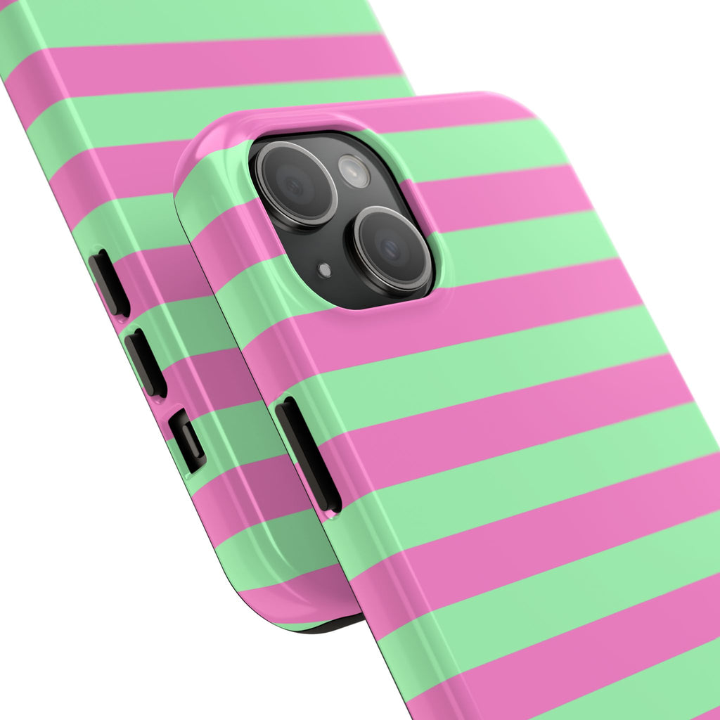 iPhone Case - Pink Green Stripes