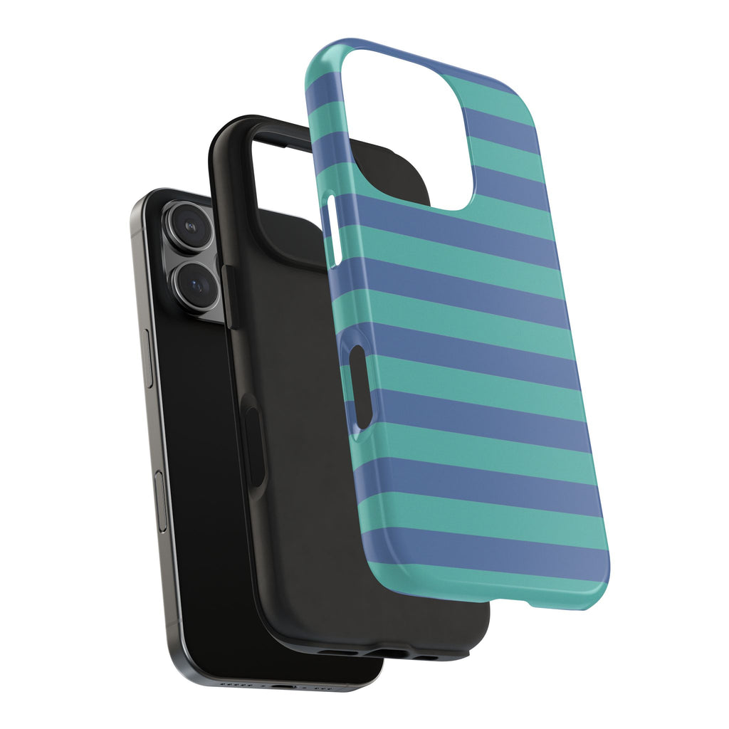 iPhone Case Navy Aqua Stripes