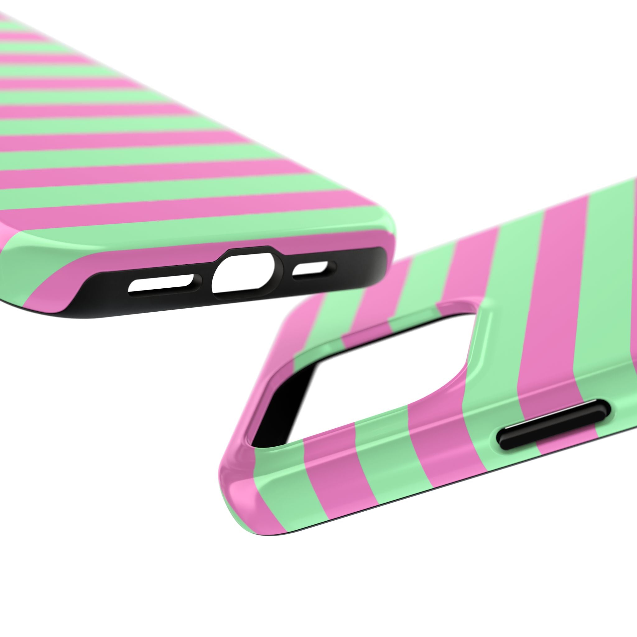 iPhone Case - Pink Green Stripes