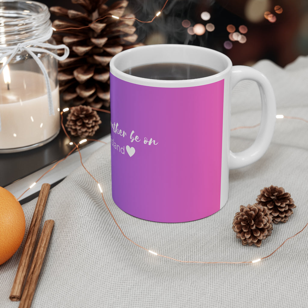 Love Island Palm Neon Mug — "I'd rather be on loveisland" Ceramic Coffee Cup