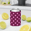 Pink Maroon Polka Dot Design Can Cooler