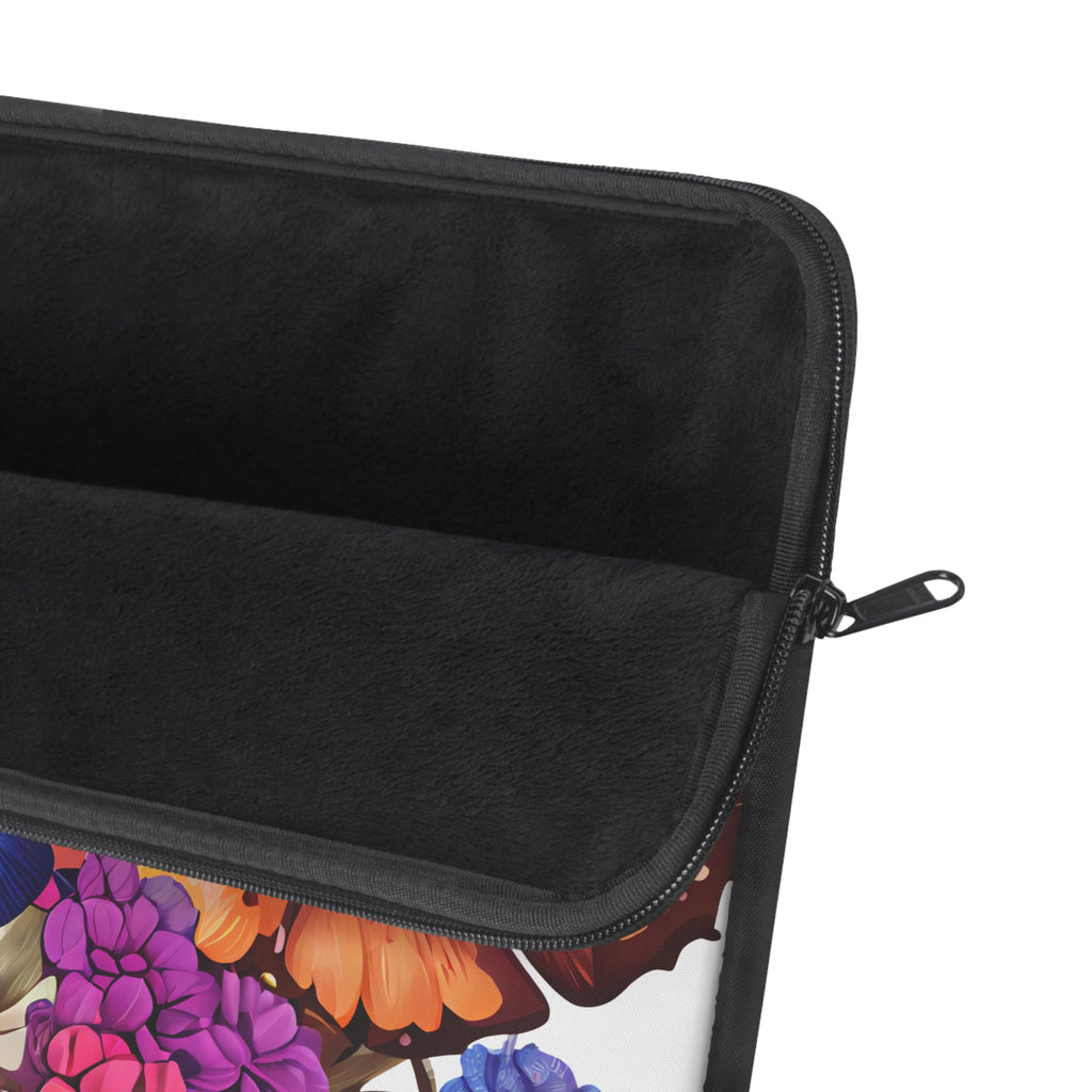 Butterfly Floral Laptop Sleeve — Vibrant Blue & Orange Butterflies, Protective Neoprene Cover