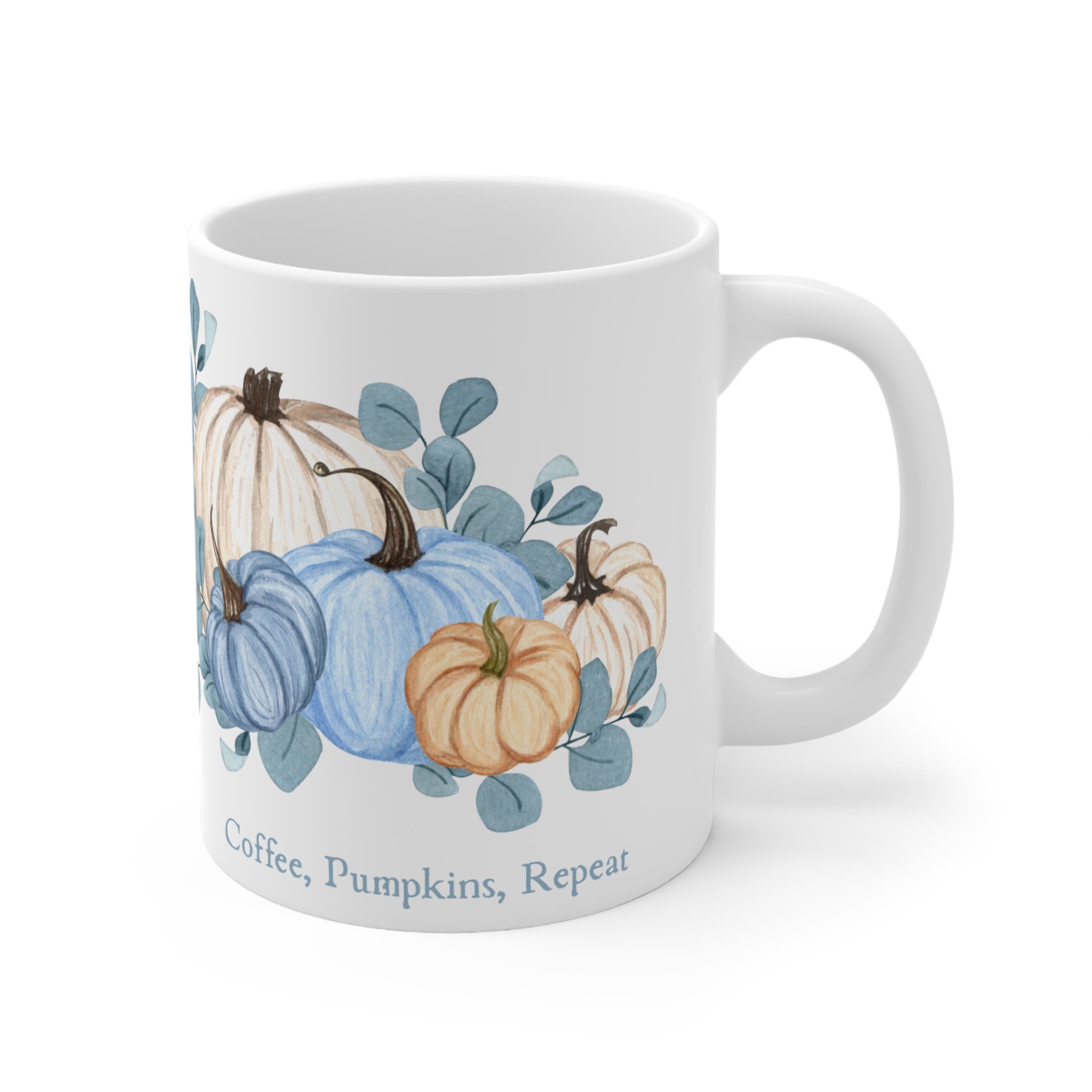 Coffee, Pumpkins, Repeat Coffee Halloween Mug — Ceramic Coffee Cup