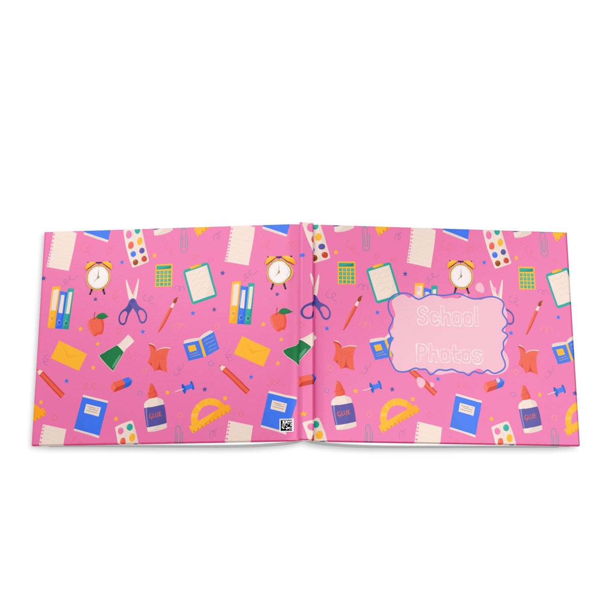 Pink Blue School Photos Hardcover Photo Book — Keepsake Yearbook Memory Album