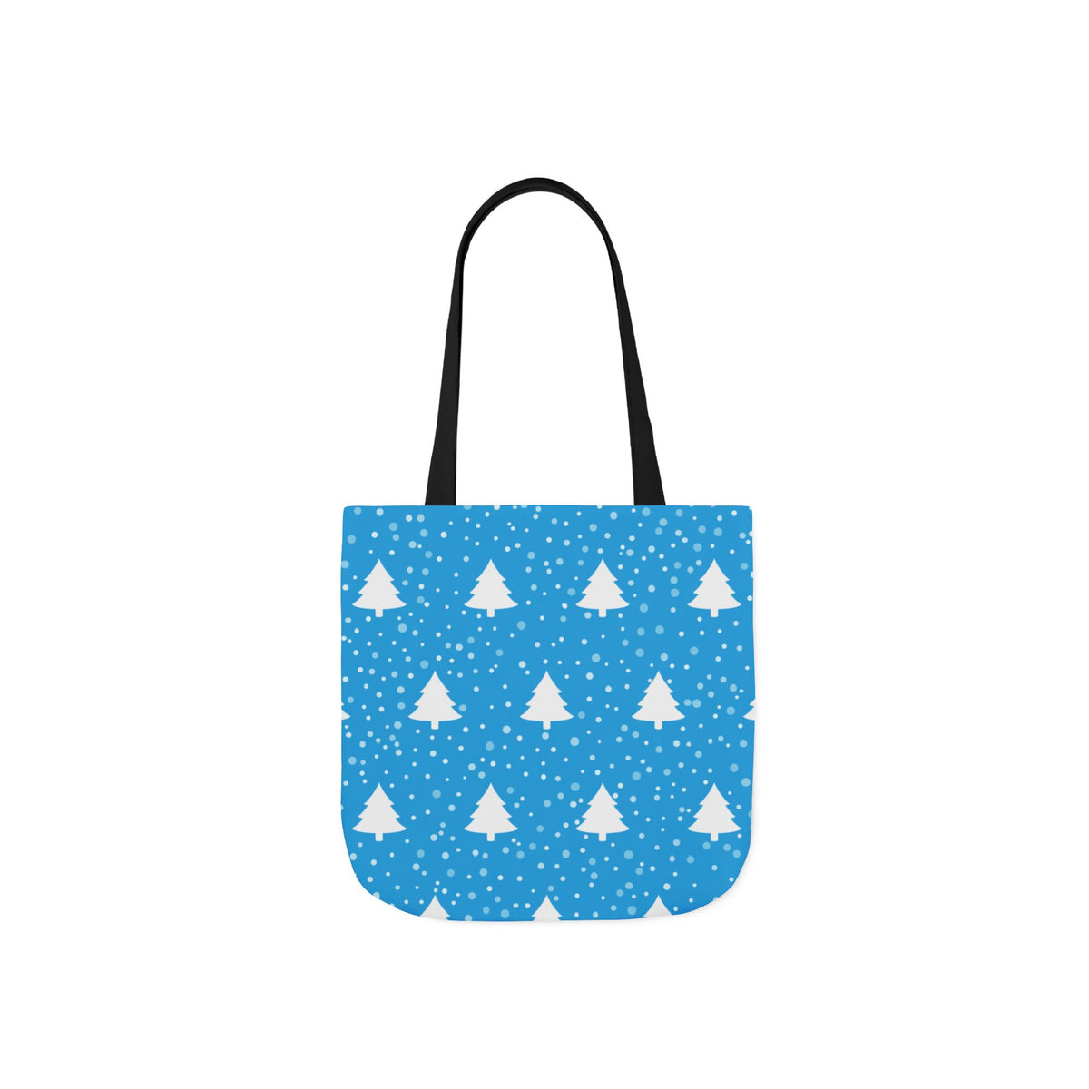 Blue White Winter Christmas Tree Canvas Tote Bag  - Beach-Ready Shopper