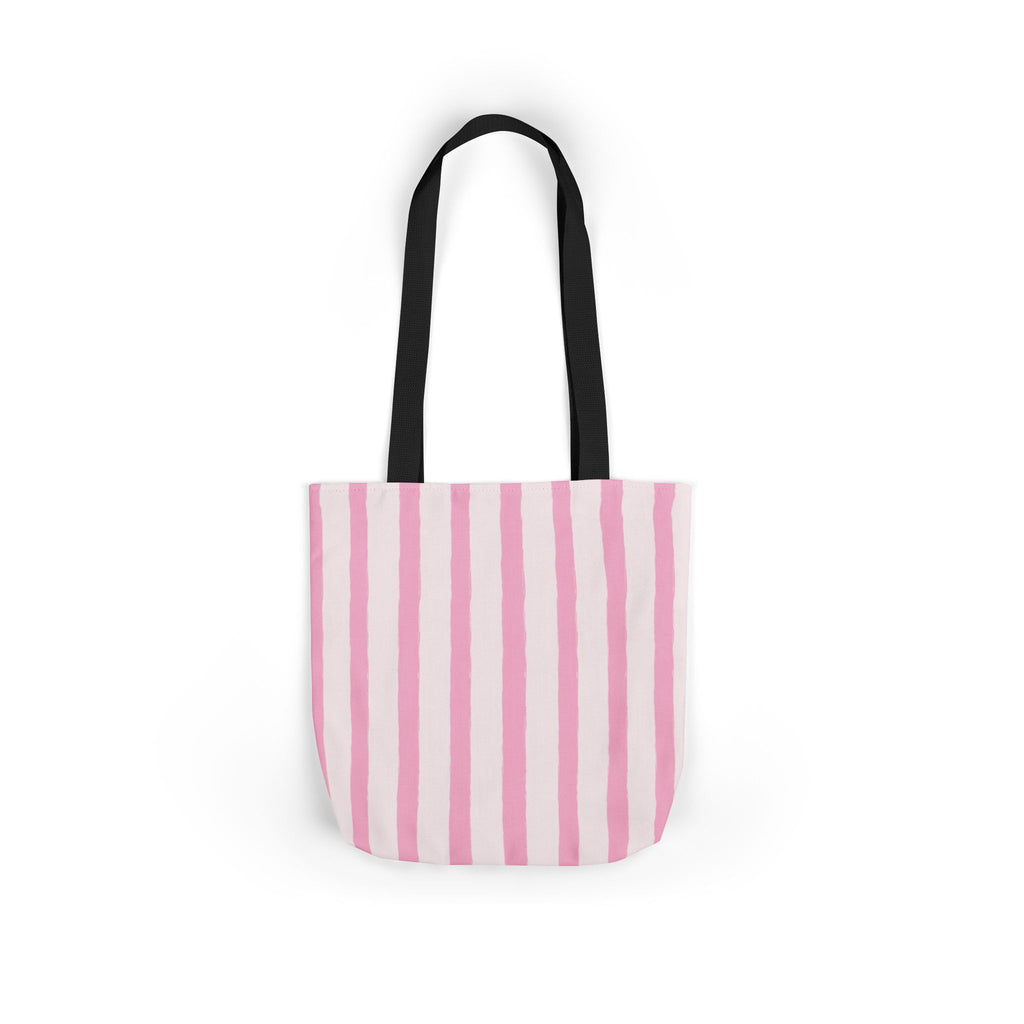 Canvas Tote Bag — Pink Stripe Beach-Ready Shopper