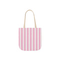 Canvas Tote Bag — Pink Stripe Beach-Ready Shopper