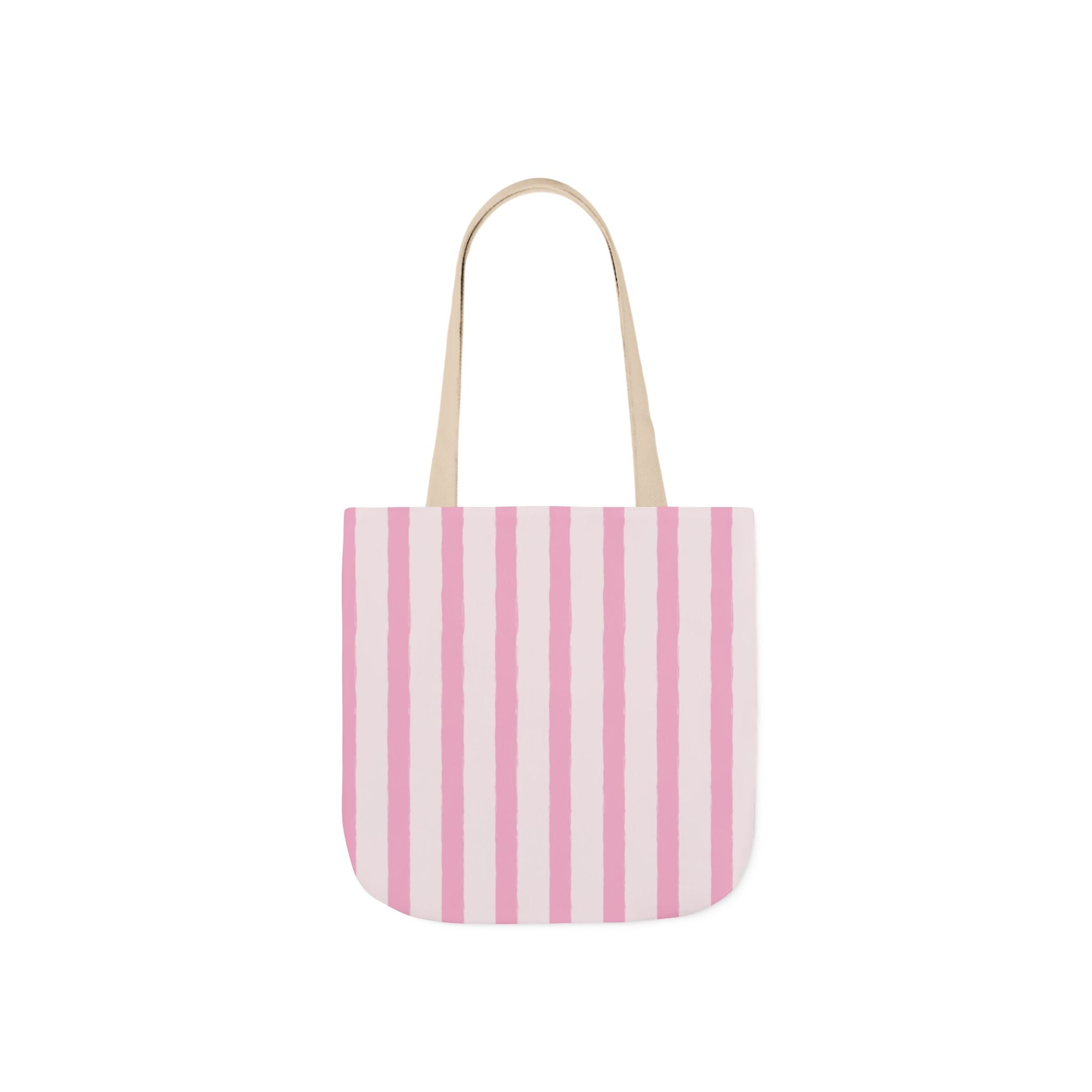 Canvas Tote Bag — Pink Stripe Beach-Ready Shopper