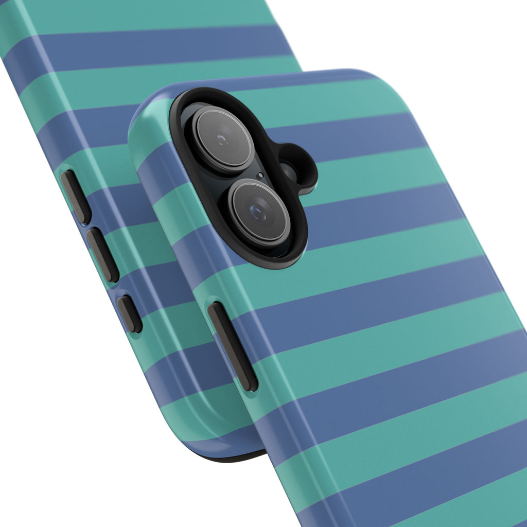 iPhone Case Navy Aqua Stripes
