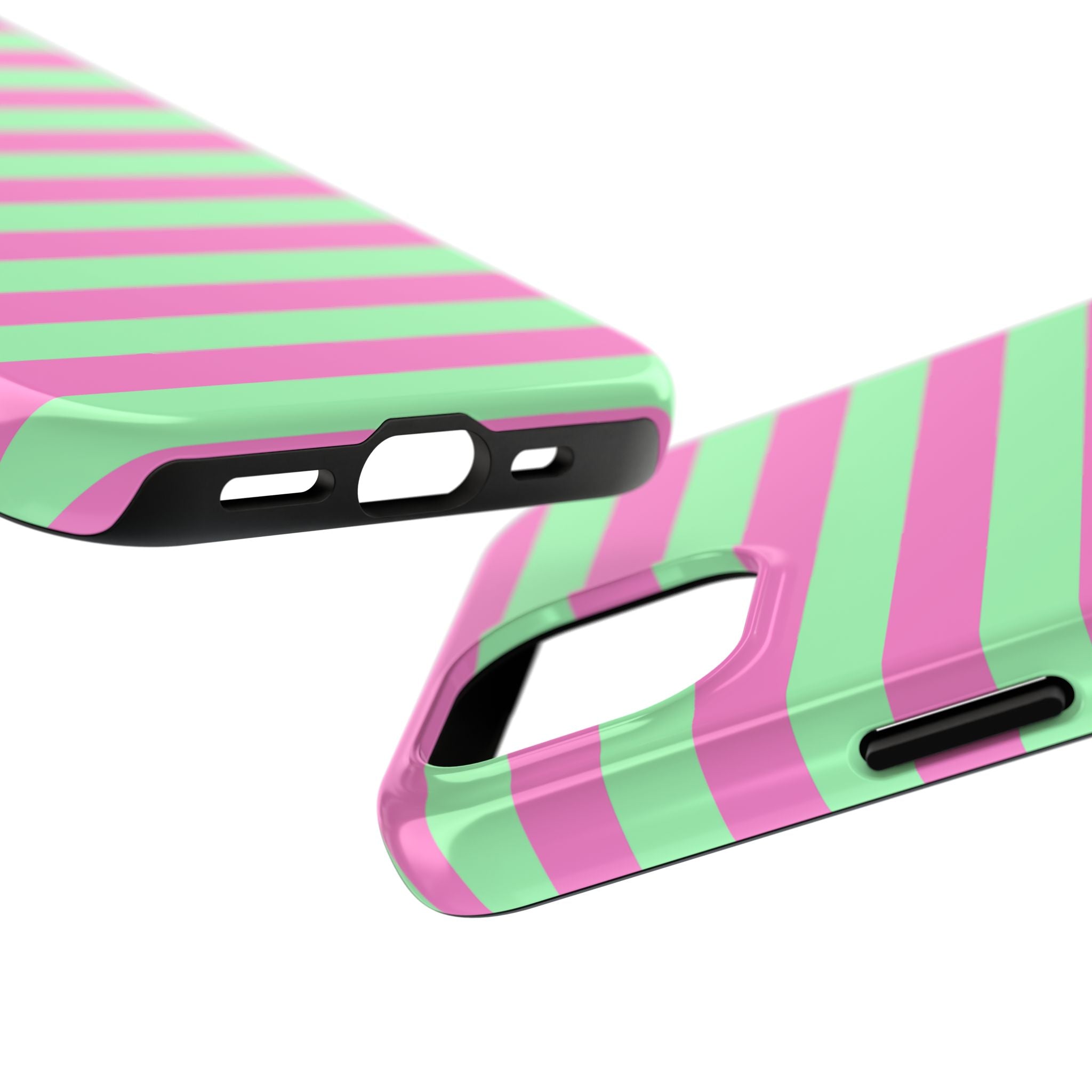 iPhone Case Pink Green Stripes