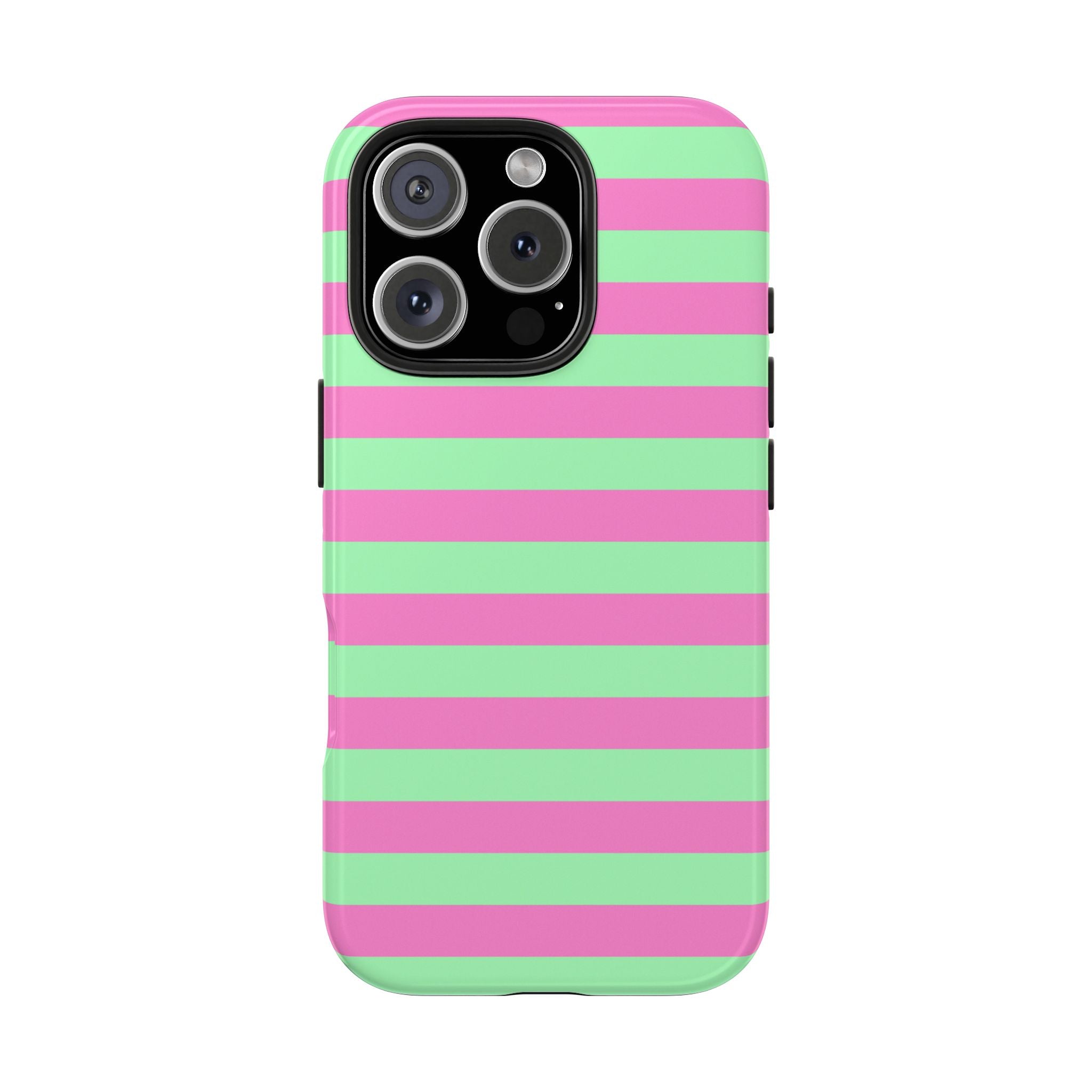 iPhone Case Pink Green Stripes