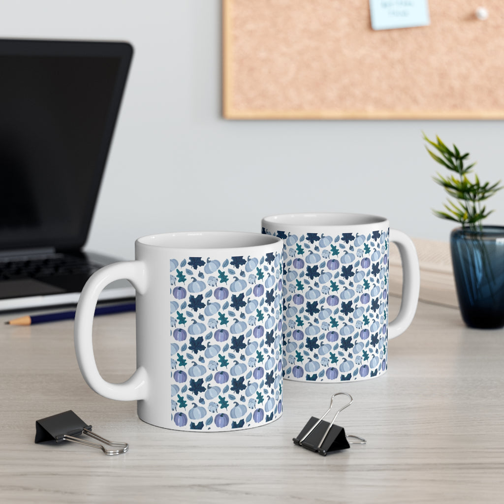 Blue Pumpkin Fall Coffee Halloween Mug — Ceramic Coffee Cup