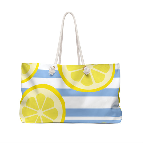 "When Life Gives You Lemons" Weekender Bag — Large Travel or Beach Tote