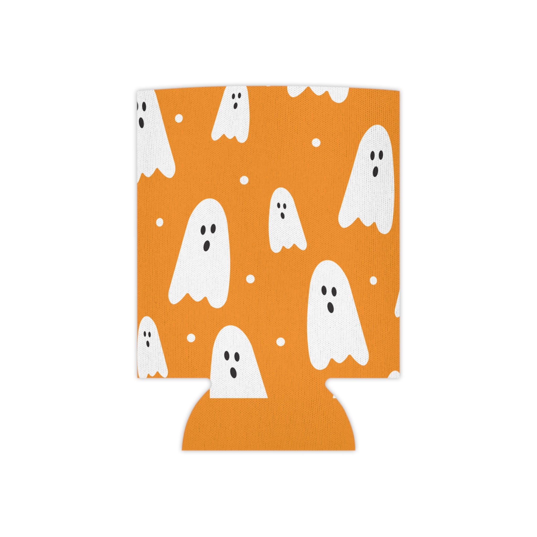 Ghost Halloween Can Cooler –Fall Autumn Beverage Orange White