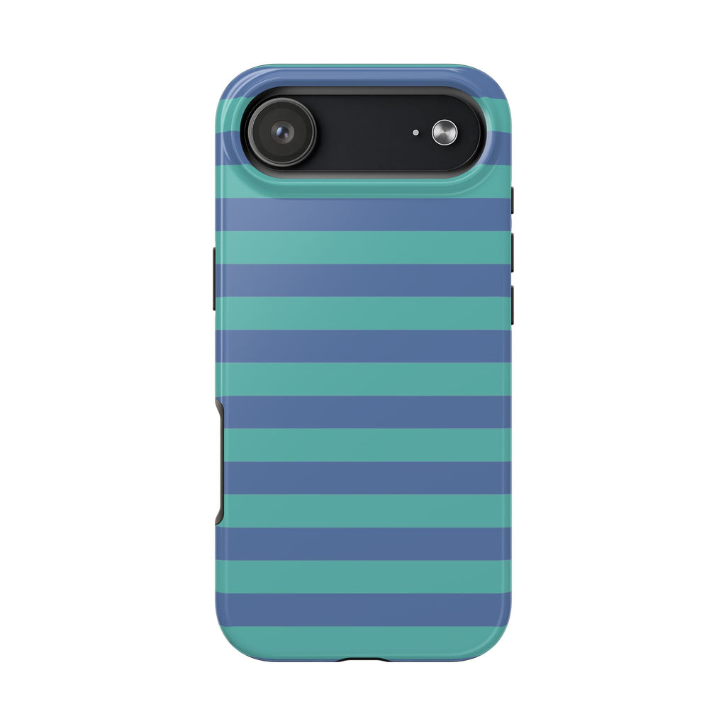 iPhone Case Navy Aqua Stripes