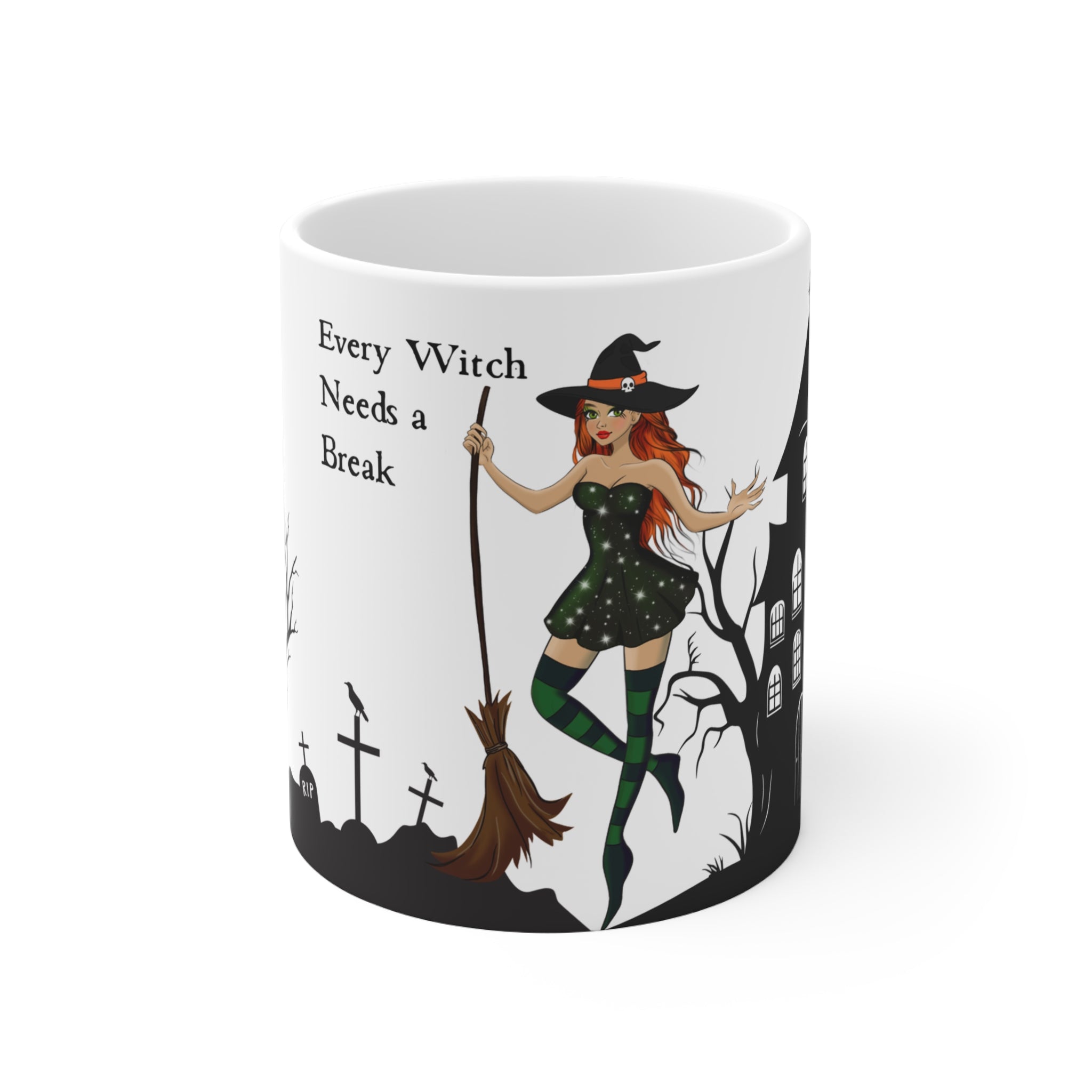 Every Witch Needs a Break Coffee Halloween Mug — Ceramic Coffee Cup