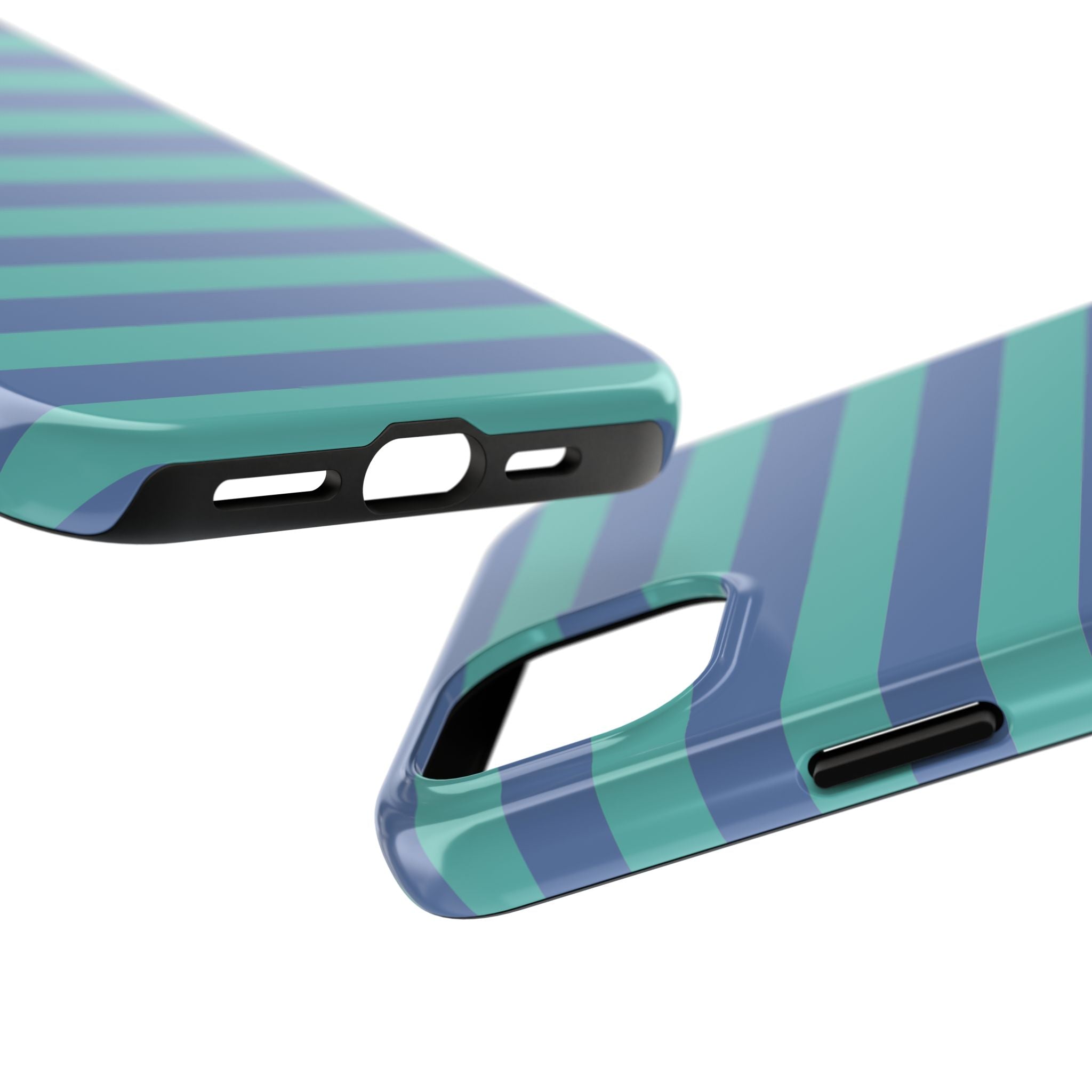 iPhone Case Navy Aqua Stripes