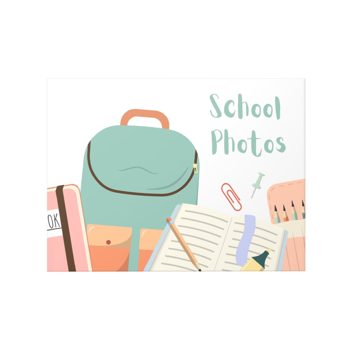 Pastel School Photos Hardcover Photo Book — Keepsake Yearbook Memory Album