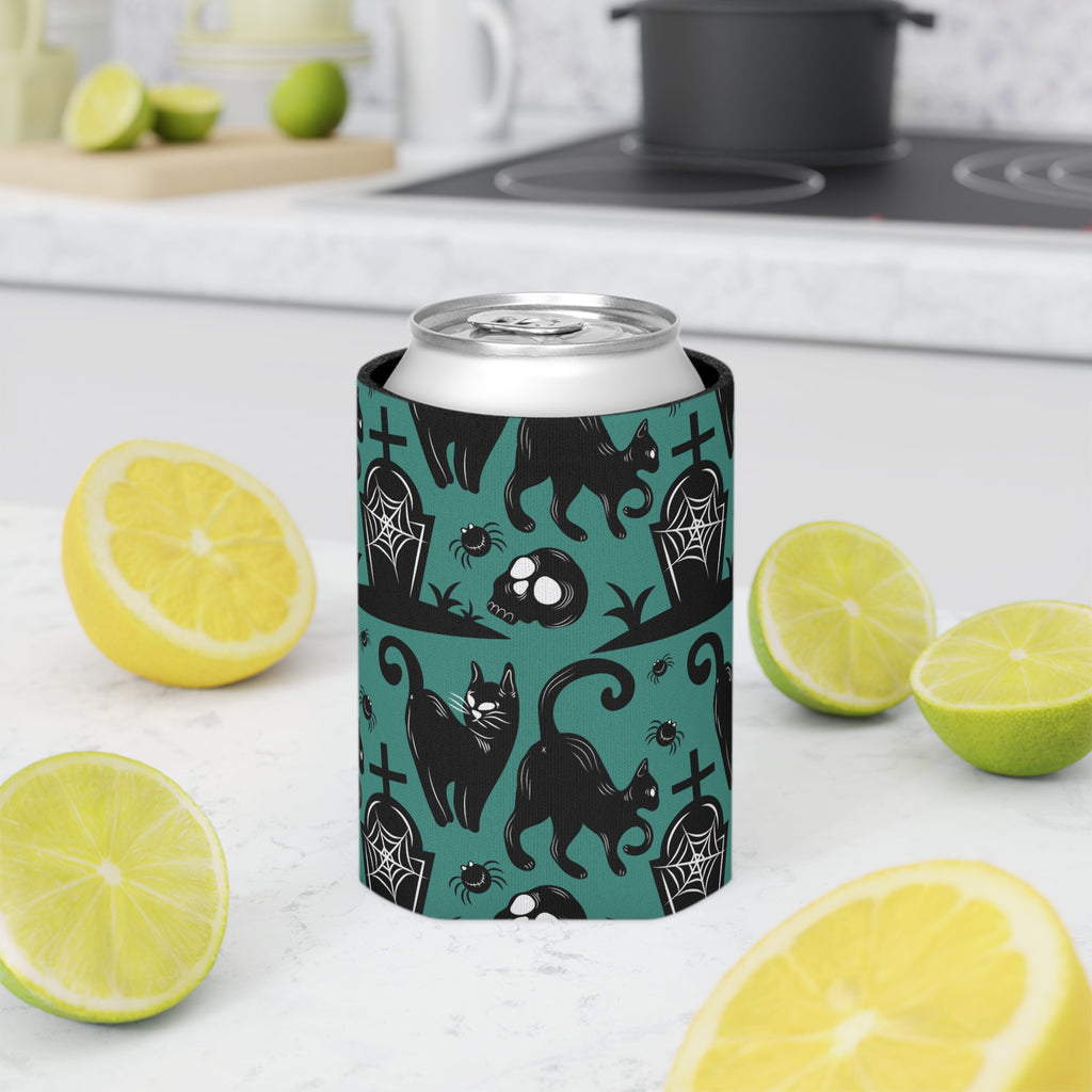 Halloween Black Cats Can Cooler –Fall Autumn Halloween