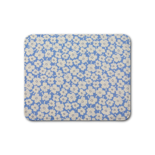 Abstract Pastel Blue White Floral Leather Placemat - Table Decor