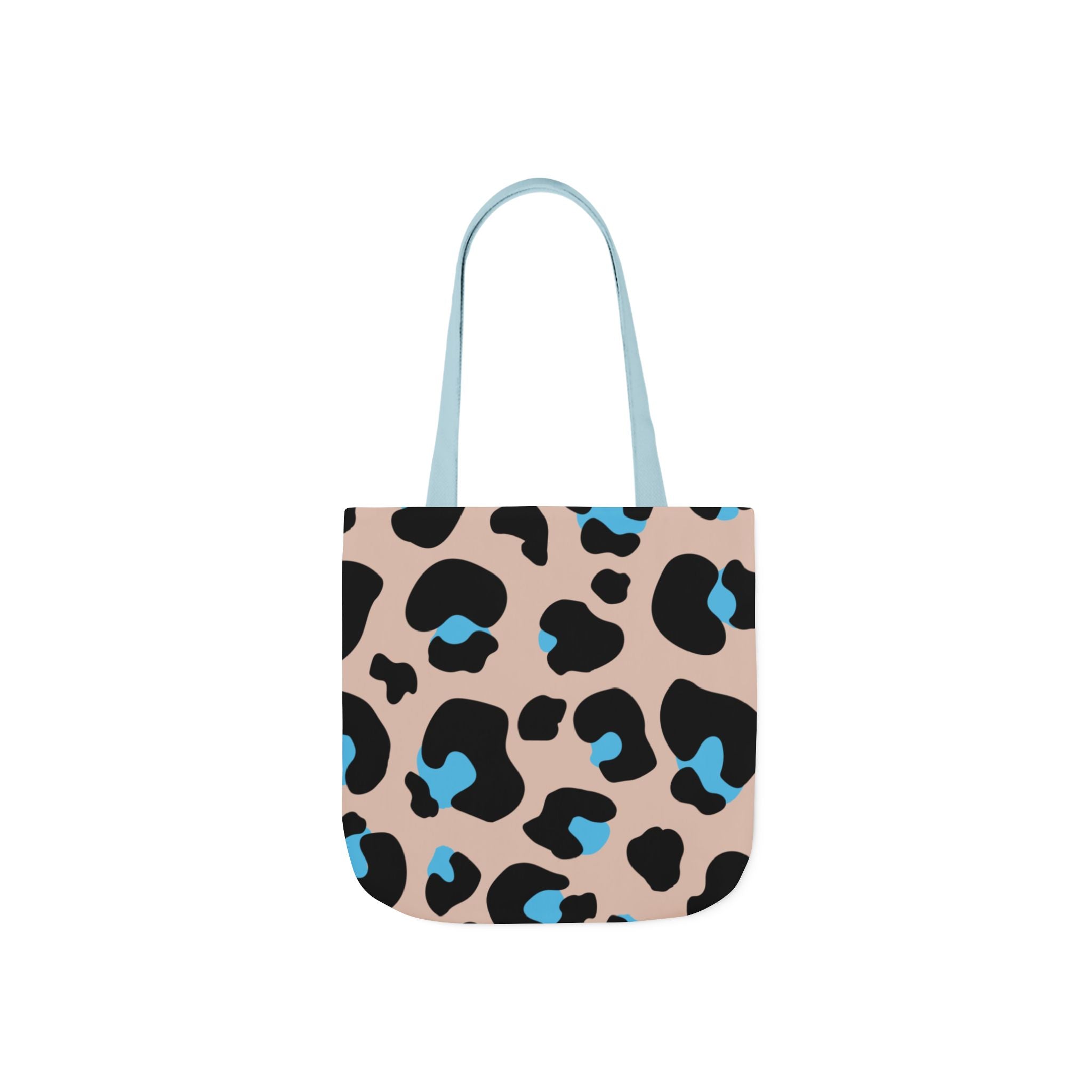 Canvas Tote Bag — Brown Blue Leopard  Beach-Ready Shopper