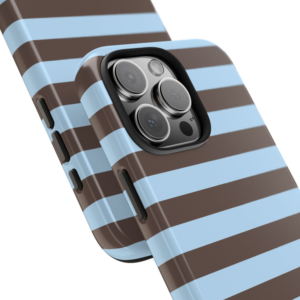 iPhone Case Blue Brown Stripes
