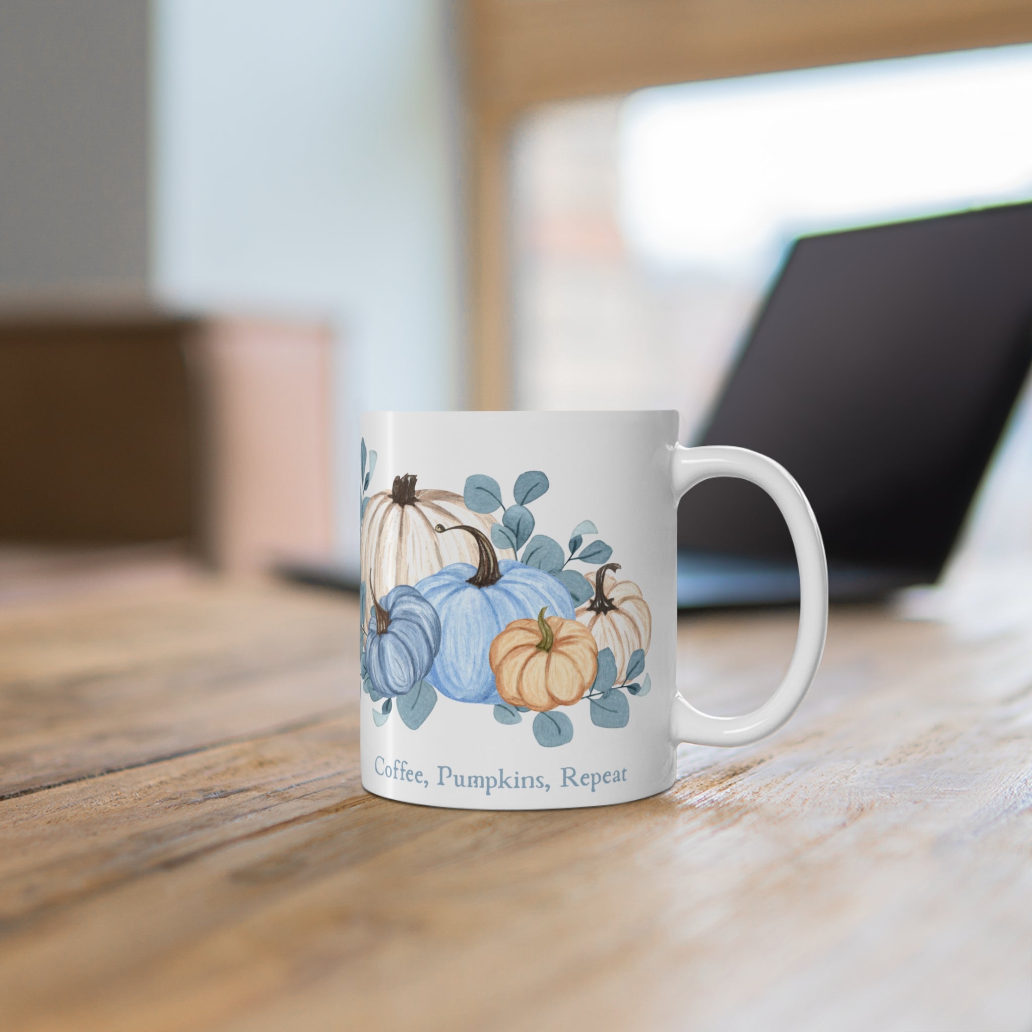Coffee, Pumpkins, Repeat Coffee Halloween Mug — Ceramic Coffee Cup