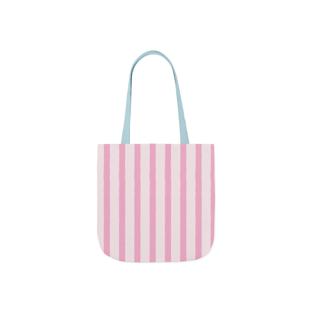 Canvas Tote Bag — Pink Stripe Beach-Ready Shopper
