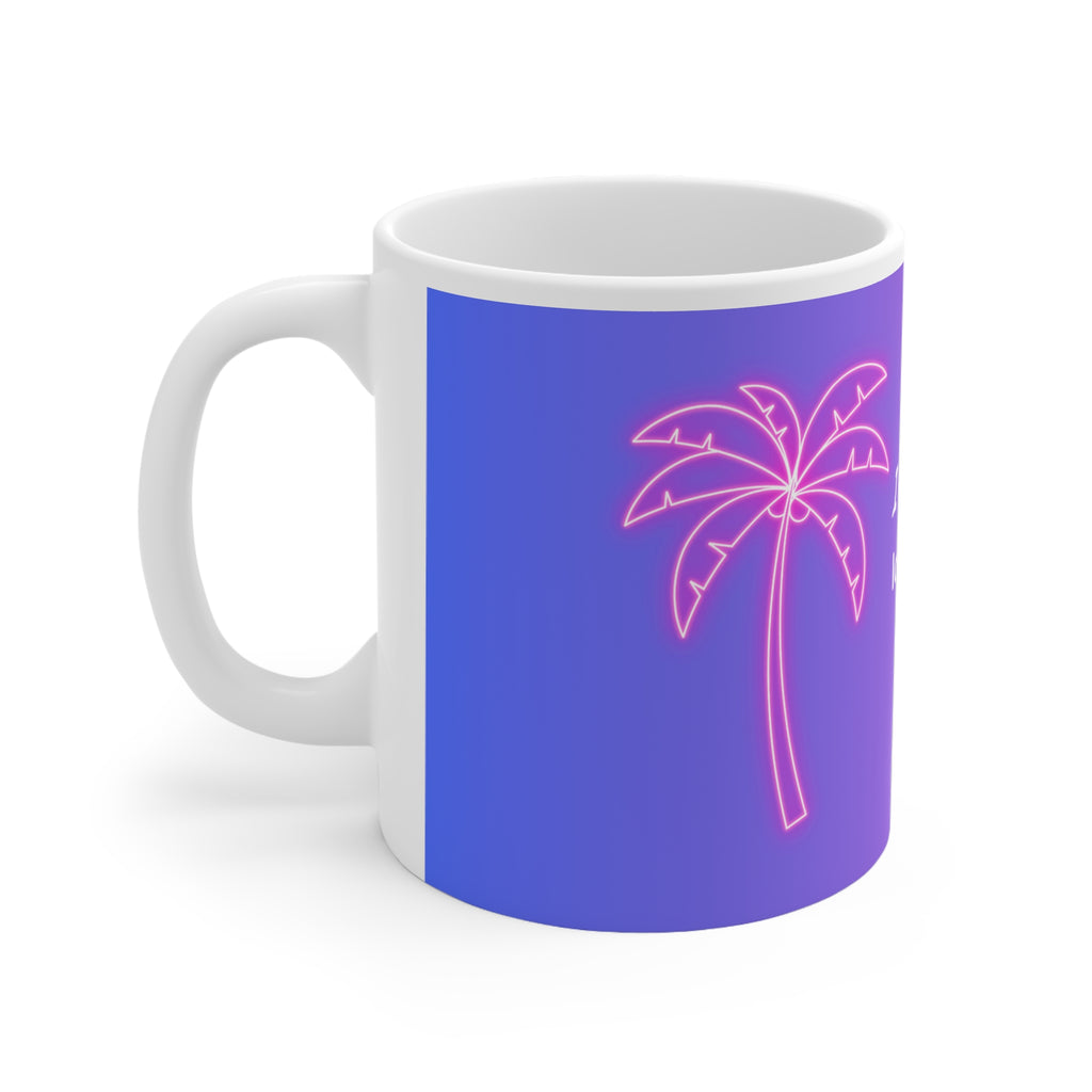 Love Island Palm Neon Mug — "I'd rather be on loveisland" Ceramic Coffee Cup