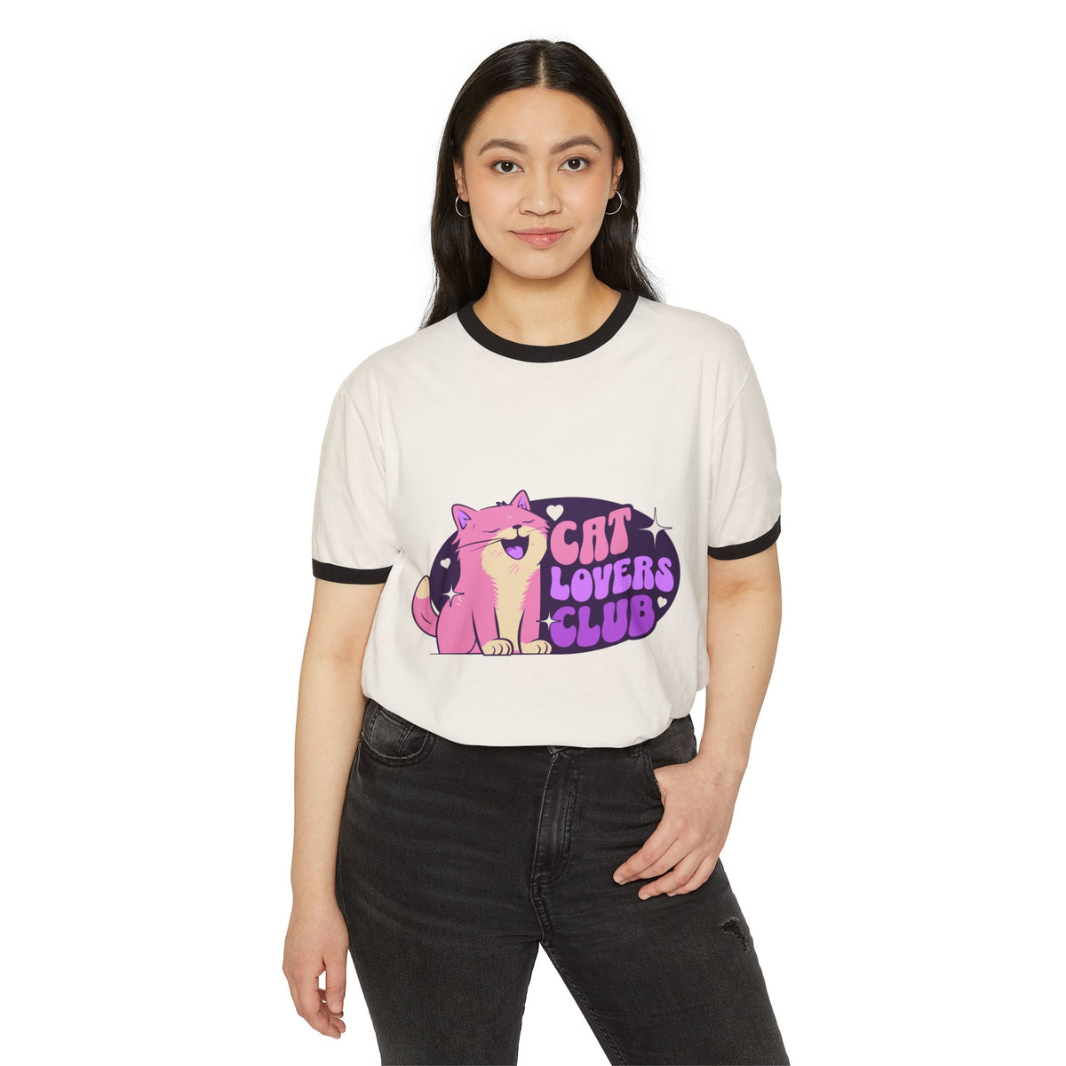 Cat Lovers Club Ringer T-Shirt