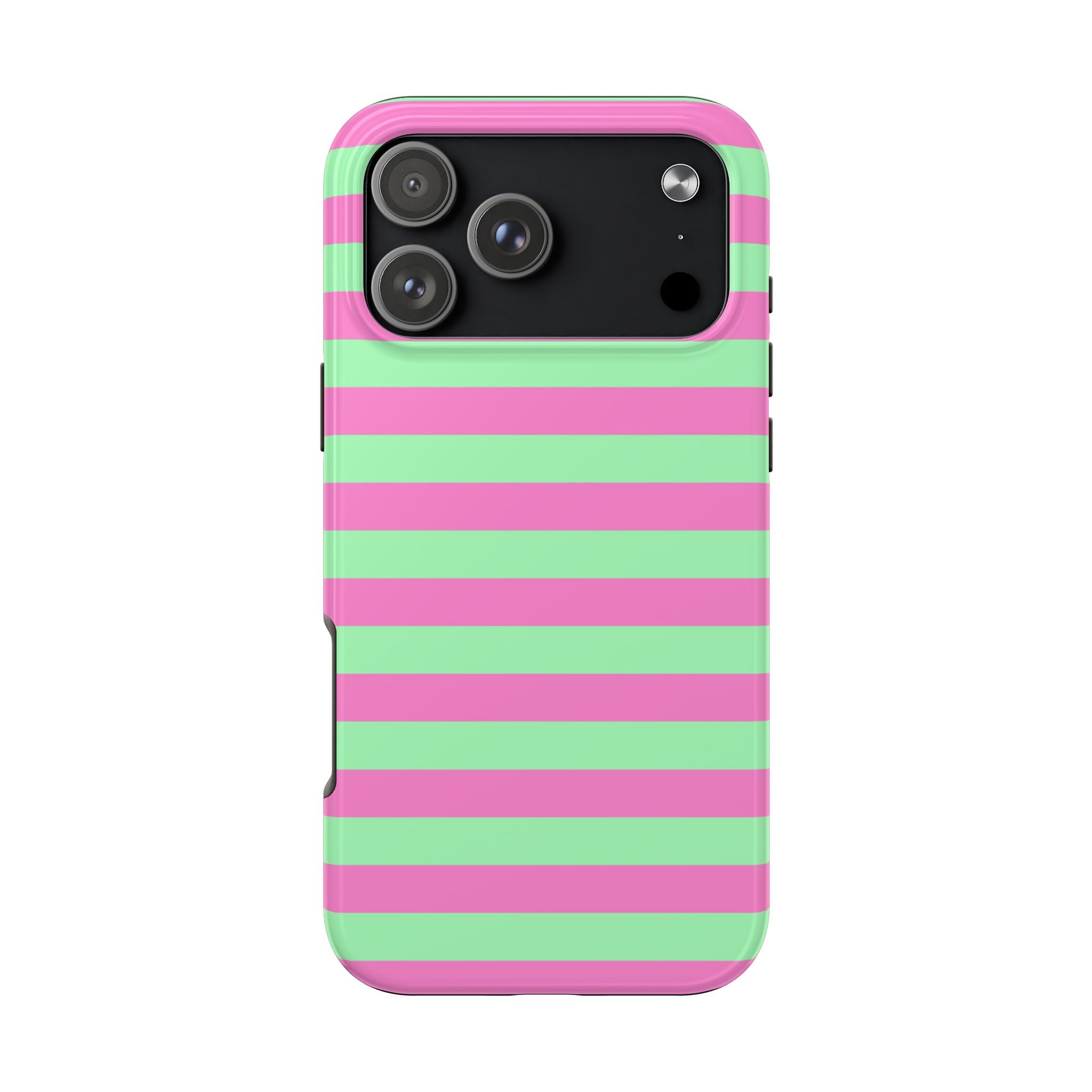 iPhone Case Pink Green Stripes