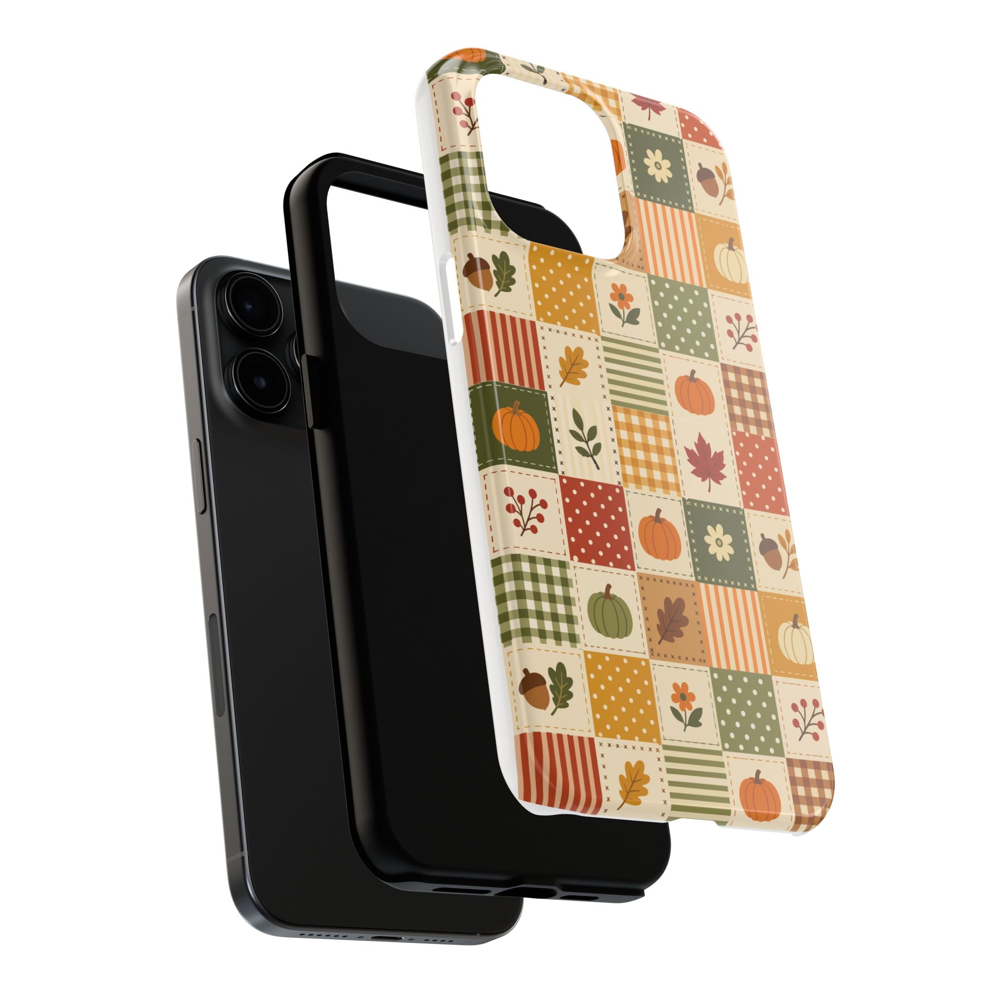 iPhone Case - Patchwork Orange Green Halloween Theme