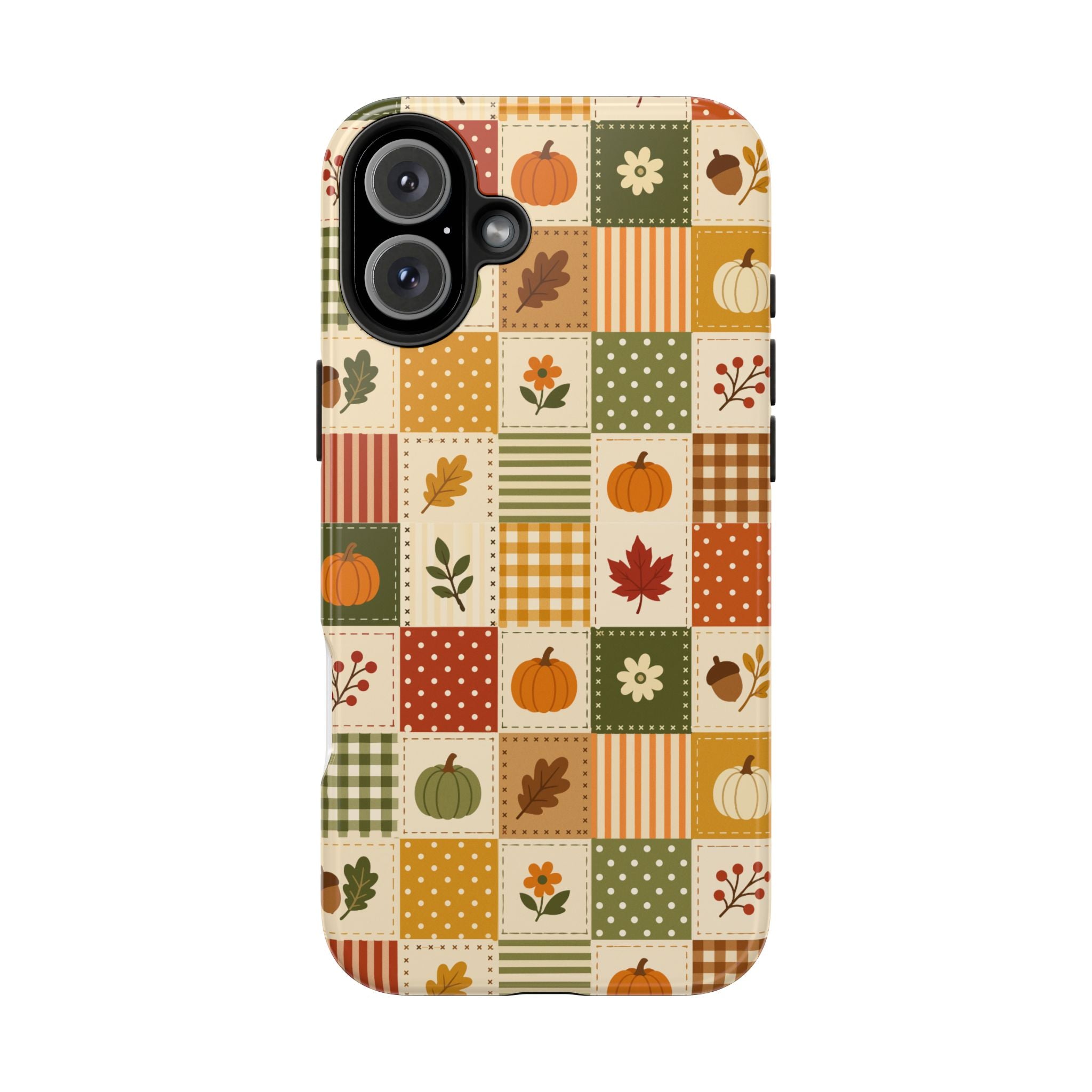 iPhone Case - Patchwork Orange Green Halloween Theme