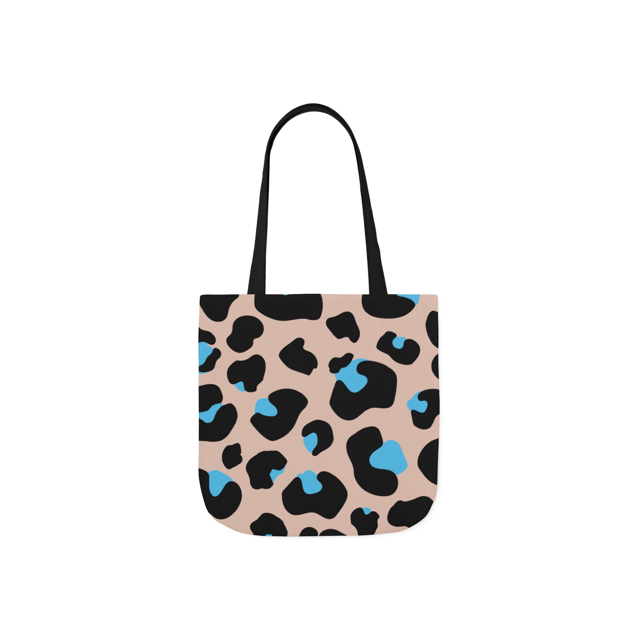 Canvas Tote Bag — Brown Blue Leopard  Beach-Ready Shopper