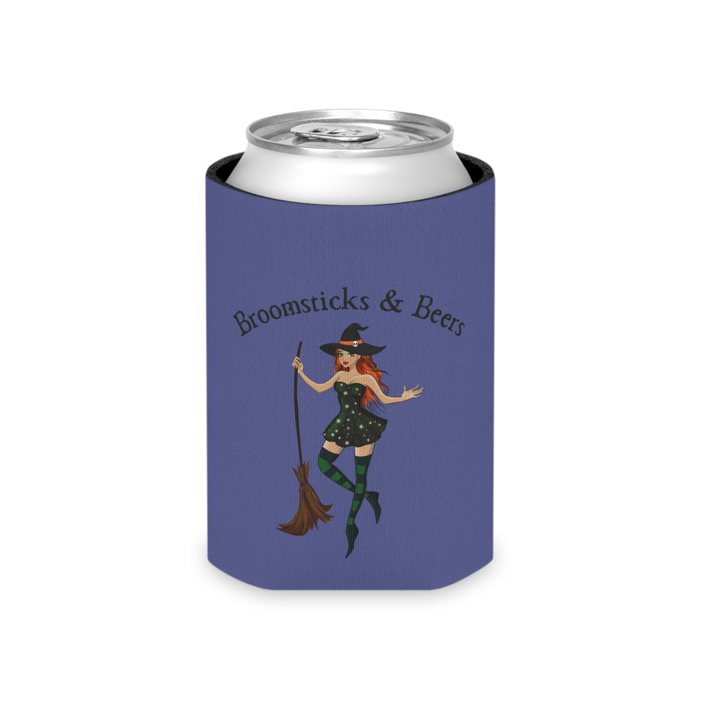 Witch with Broomsticks & Beers Halloween Can Cooler –Fall Autumn Halloween
