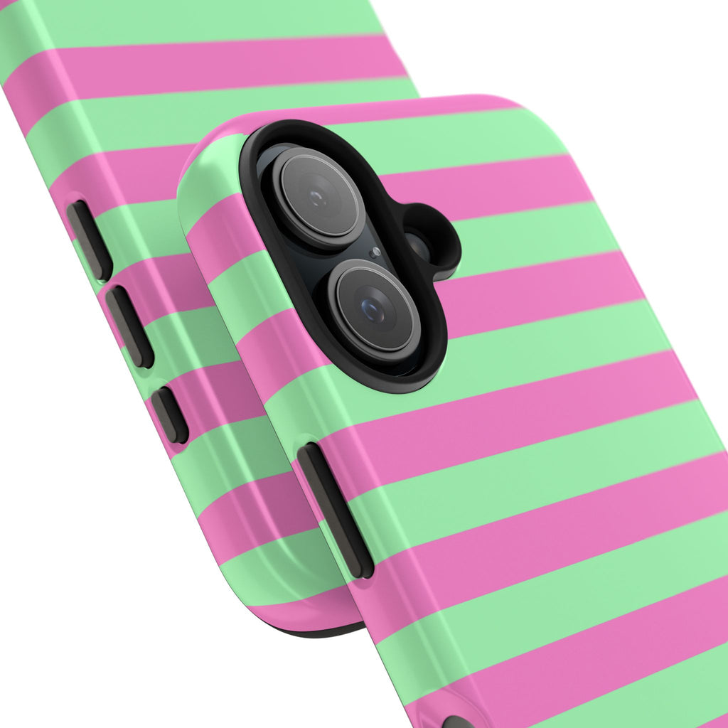 iPhone Case - Pink Green Stripes