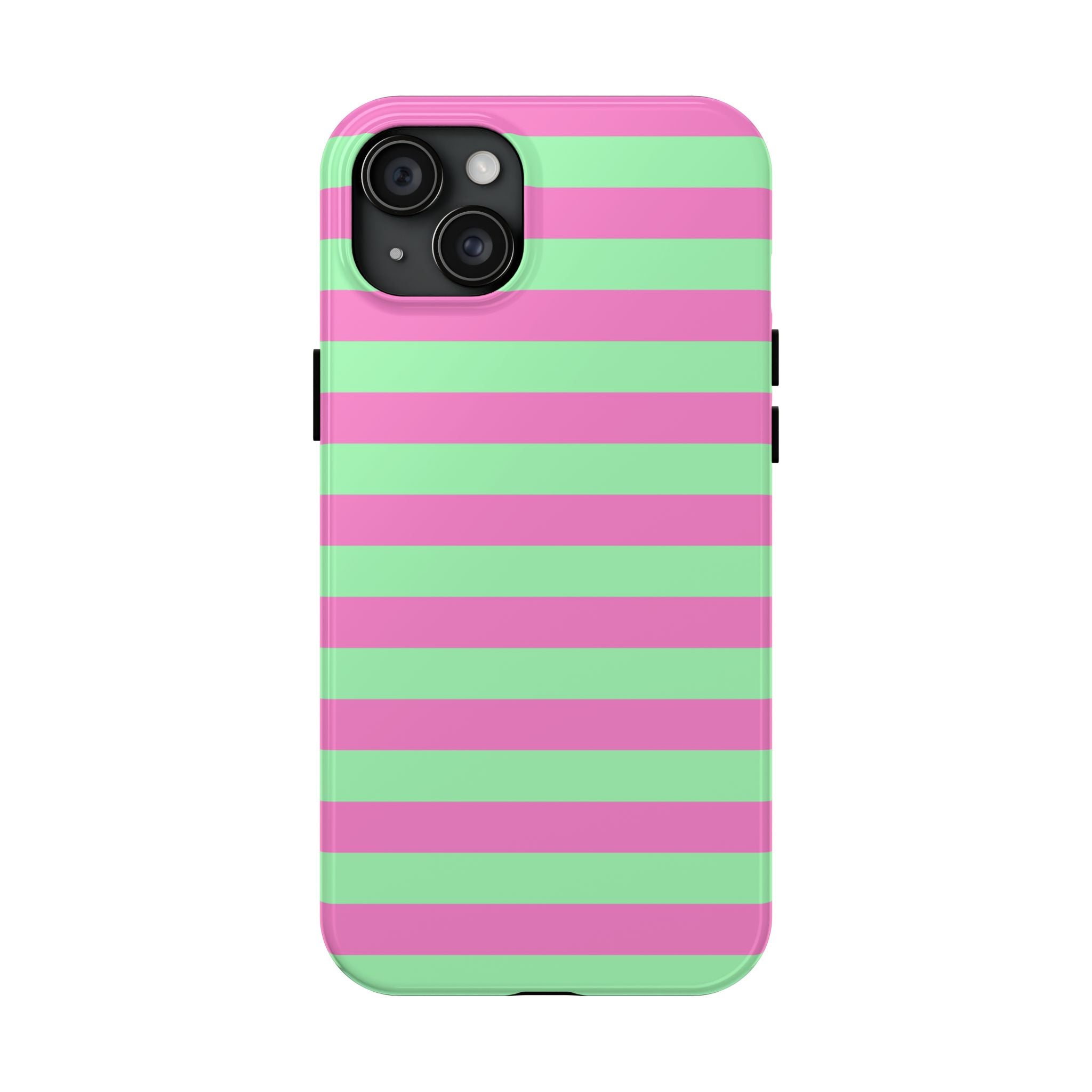 iPhone Case Pink Green Stripes