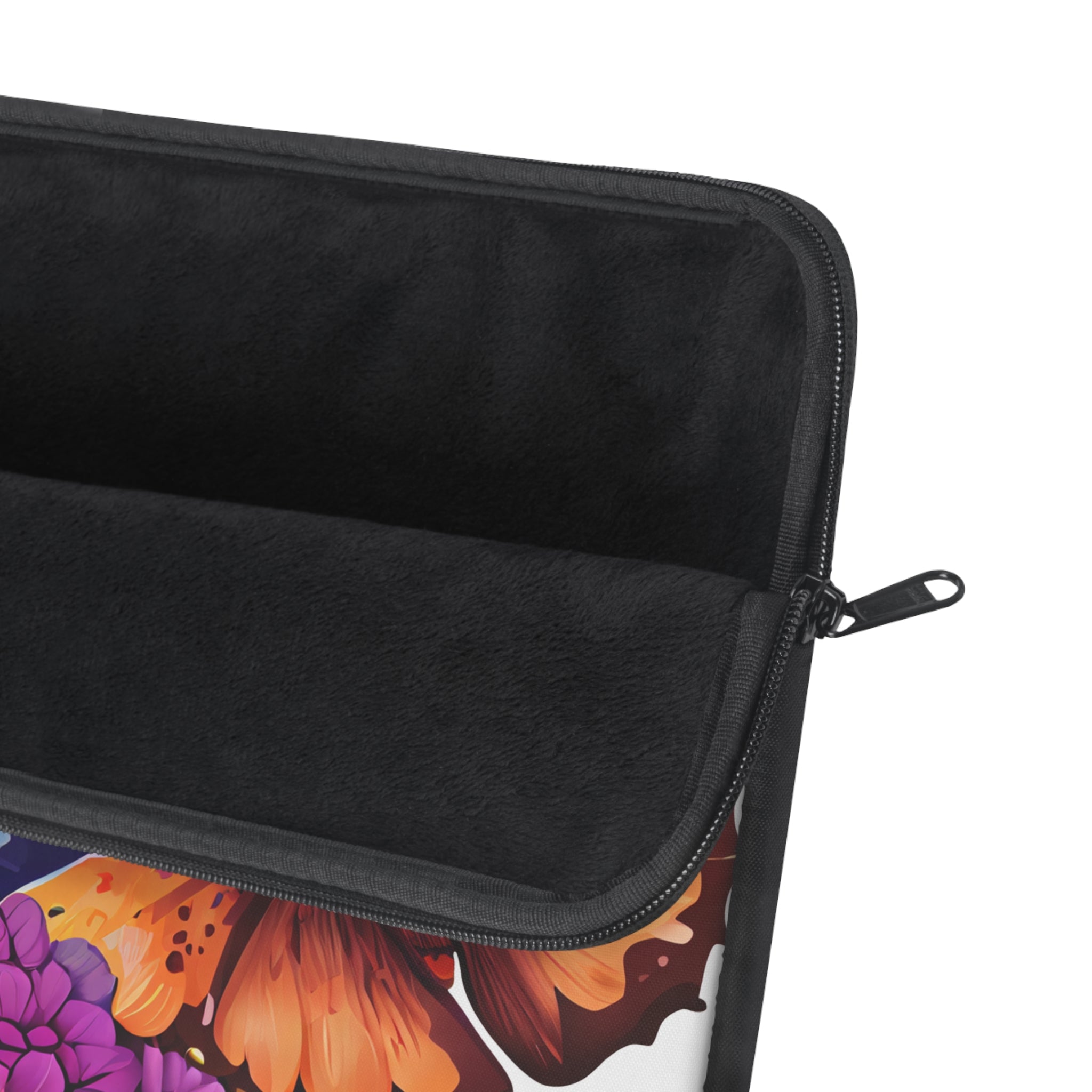 Butterfly Floral Laptop Sleeve — Vibrant Blue & Orange Butterflies, Protective Neoprene Cover